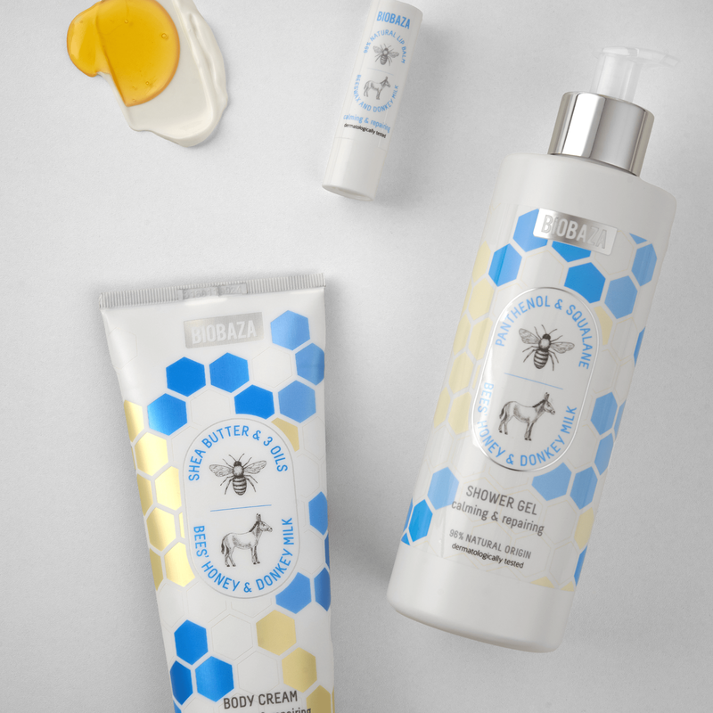 Biobaza Bees & Donkeys Bee Balm – Regenerierender Lippenbalsam mit Eselmilch & Bienenwachs