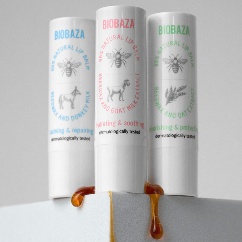 Biobaza Bees & Donkeys Bee Balm – Regenerierender Lippenbalsam mit Eselmilch & Bienenwachs