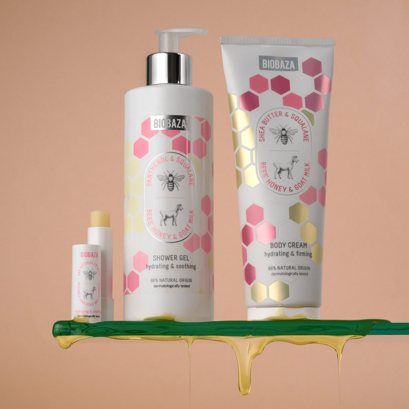 Biobaza Bees & Goats Bee Lippenbalsam – Pflegender Lippenbalsam mit Bienenwachs & Ziegenmilch