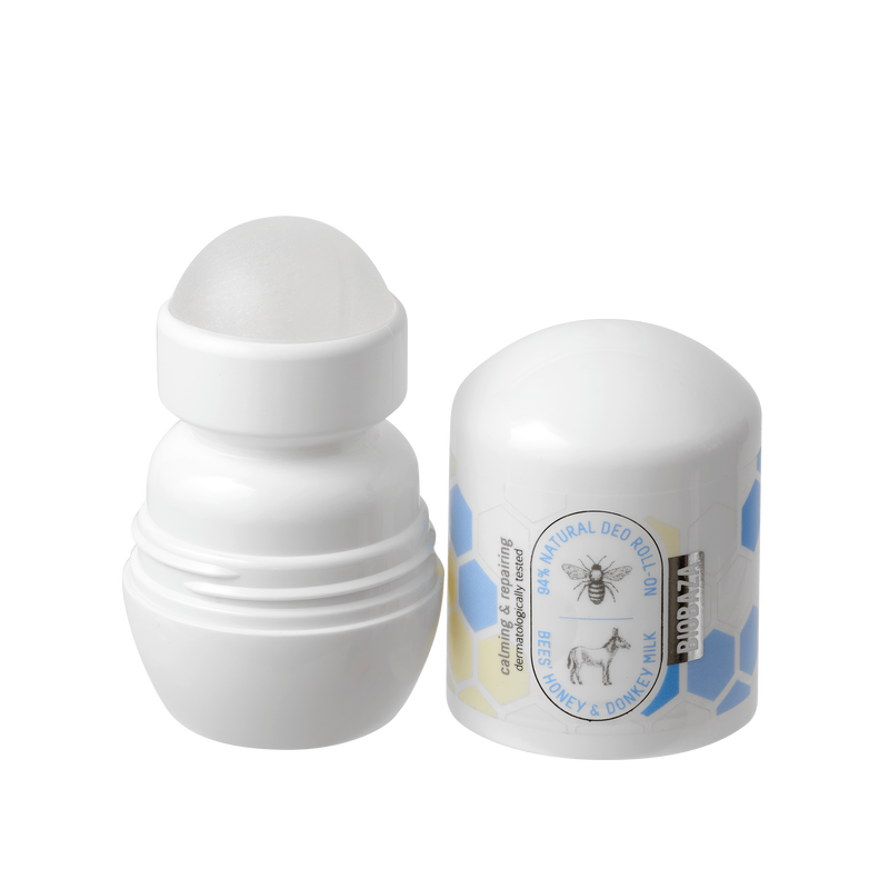 BIOBAZA Bees & Donkeys Natürlicher Deo Roll-On – Sanftes Deo mit Honig & Eselsmilch