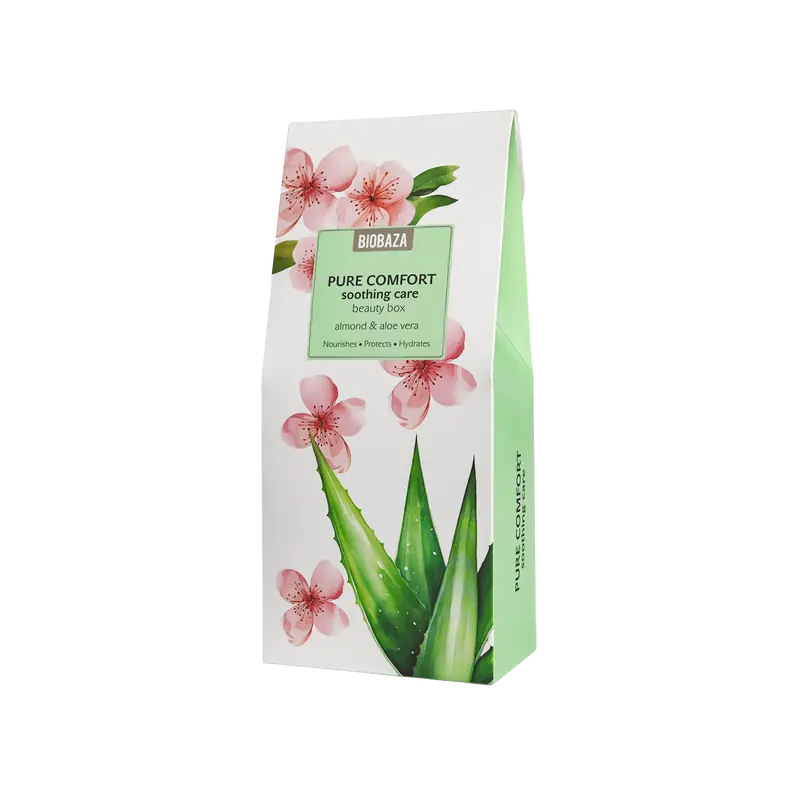 BIOBAZA Pure Comfort Soothing Care Beauty Box – Geschenkset mit Duschgel, Handcreme & Deo Roll-On