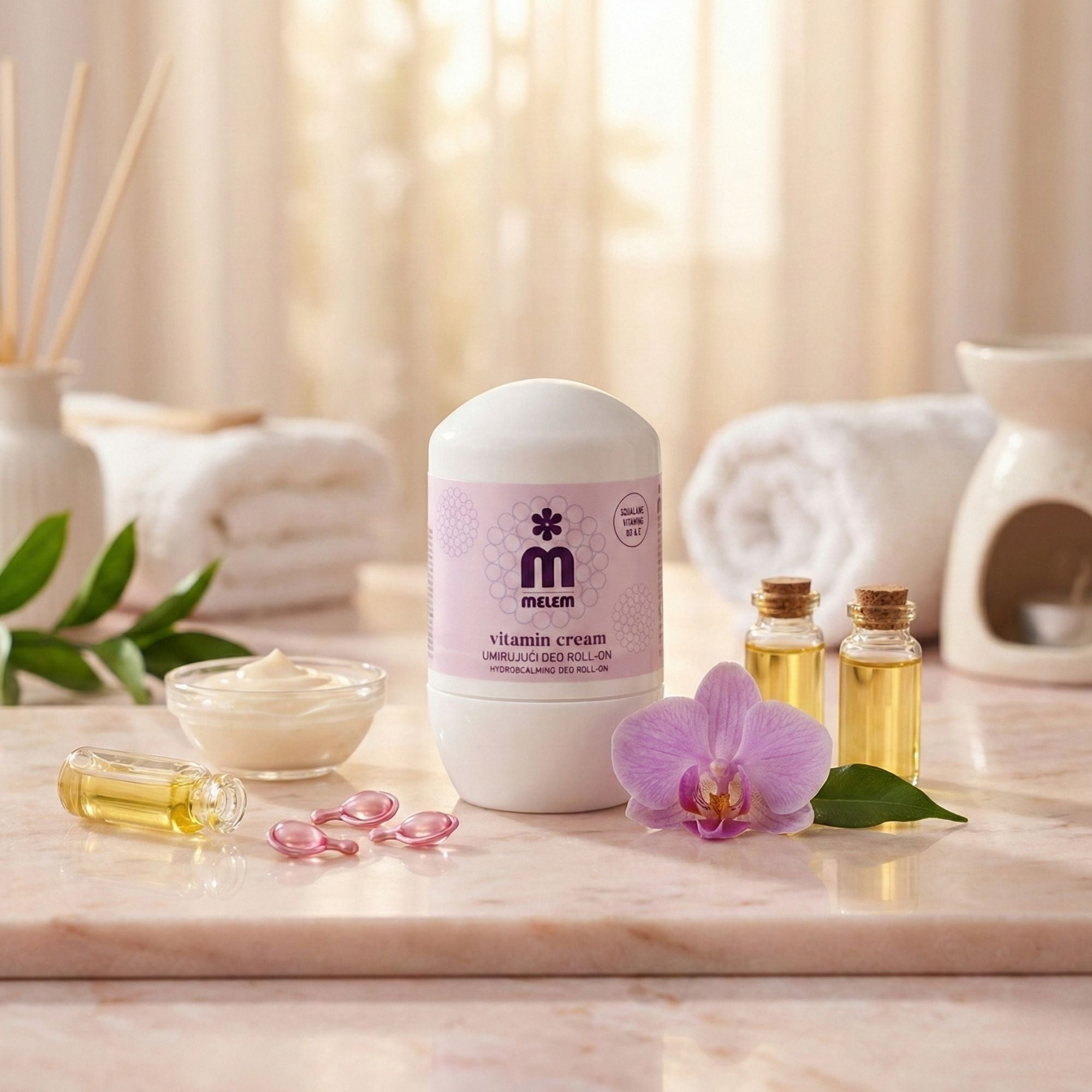 Melem Deo Roll-On Vitamin – Pflegender Deo-Schutz mit Panthenol & Vitamin E