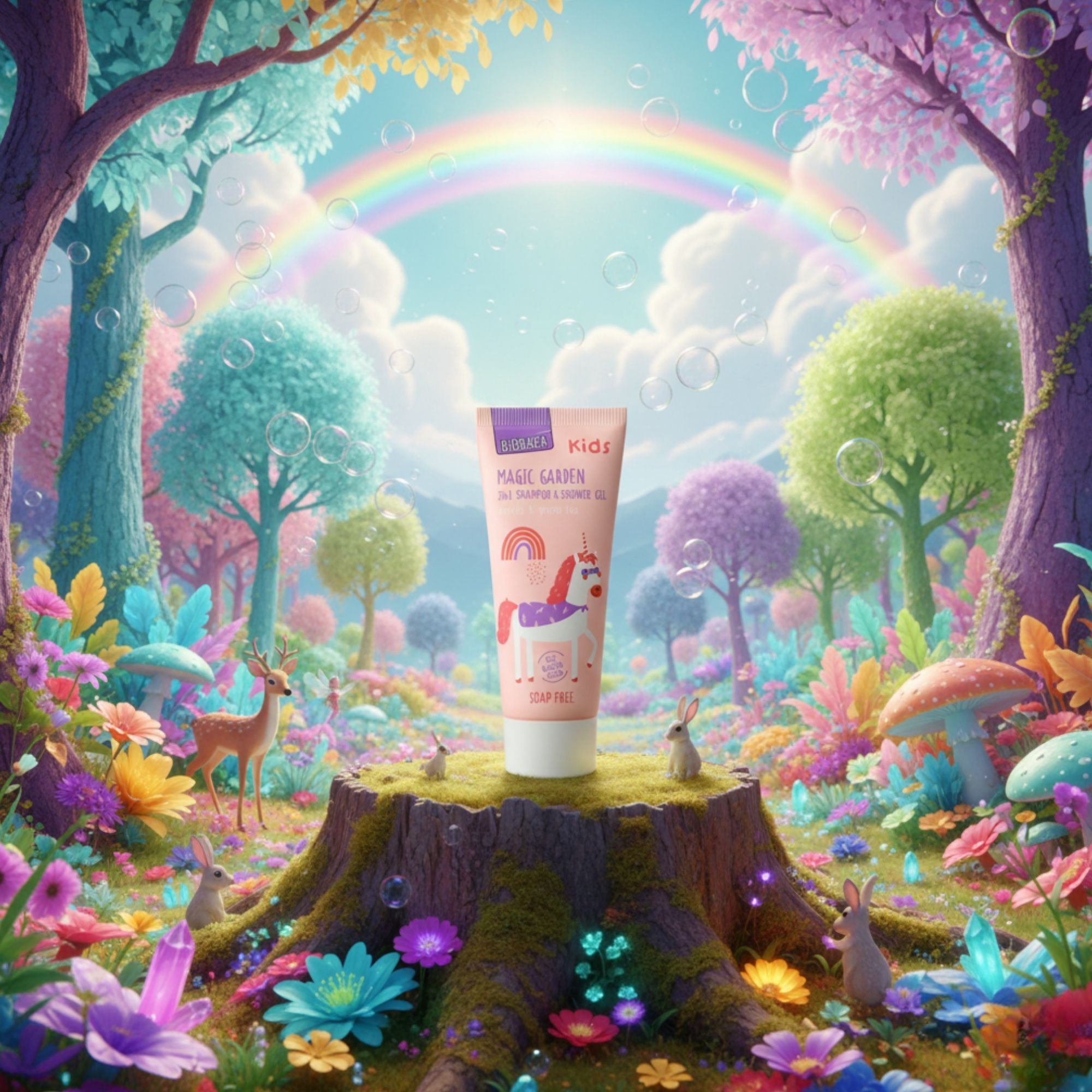 Biobaza Magic Garden 2in1 Body & Hair – Mildes Duschgel & Shampoo für Kinder