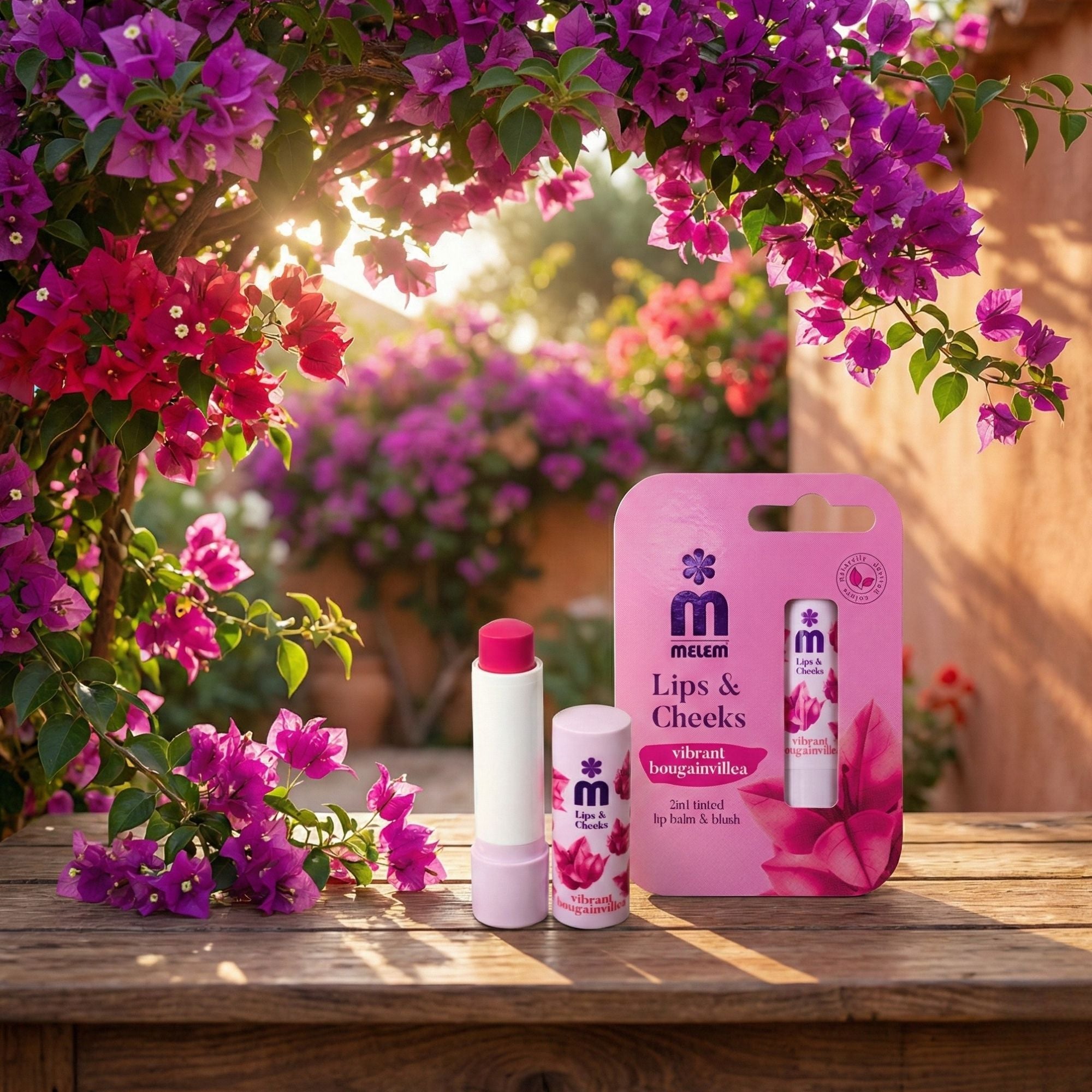 Melem Lip Balm Lips & Cheeks Bougainvillea – Getönter Lippen- & Wangenbalsam mit frischem Glow