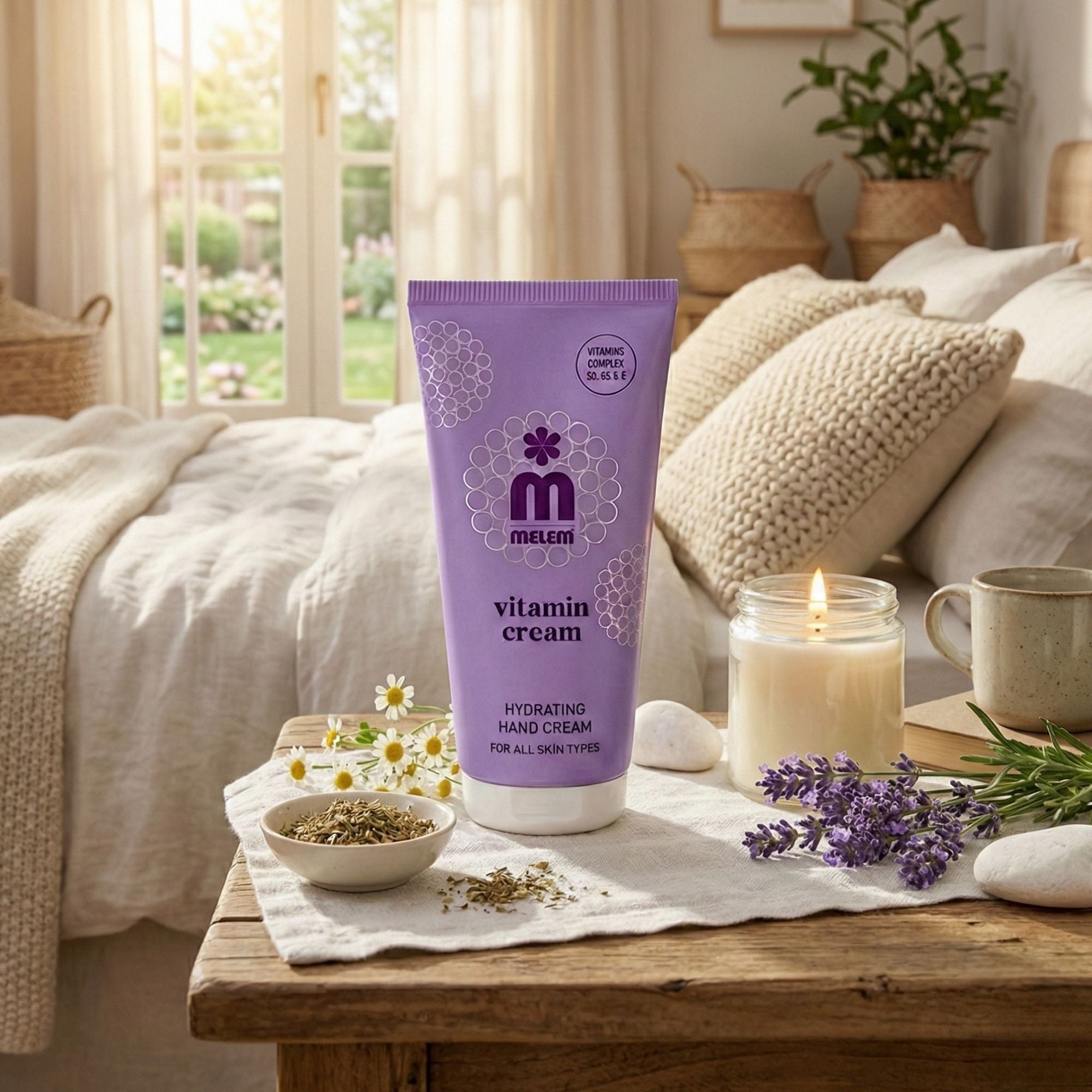 Melem Vitalisierende Handcreme – Feuchtigkeitspflege mit Vitamin B3, B5 & E