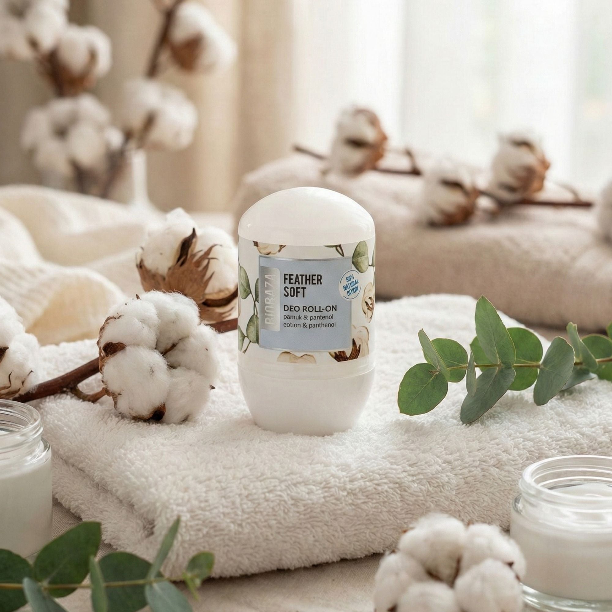 Biobaza Feather Soft Natural Deo Roll-On – Sanfter Deo-Schutz für empfindliche Haut