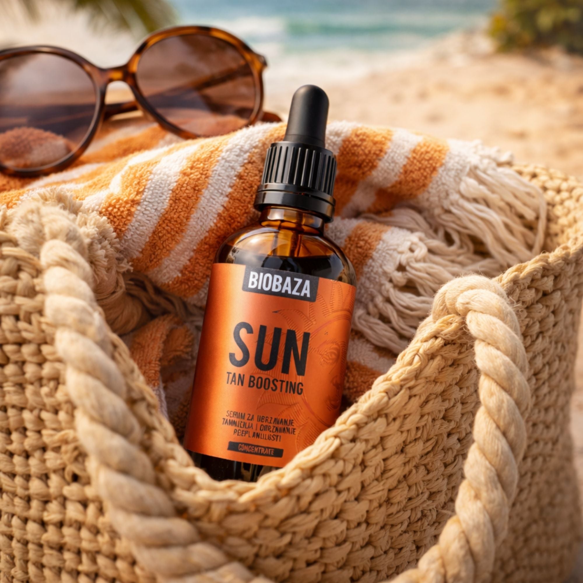 BIOBAZA Sun Boosting Serum – Bräunungs-Booster für schnellere & langanhaltende Sommerbräune