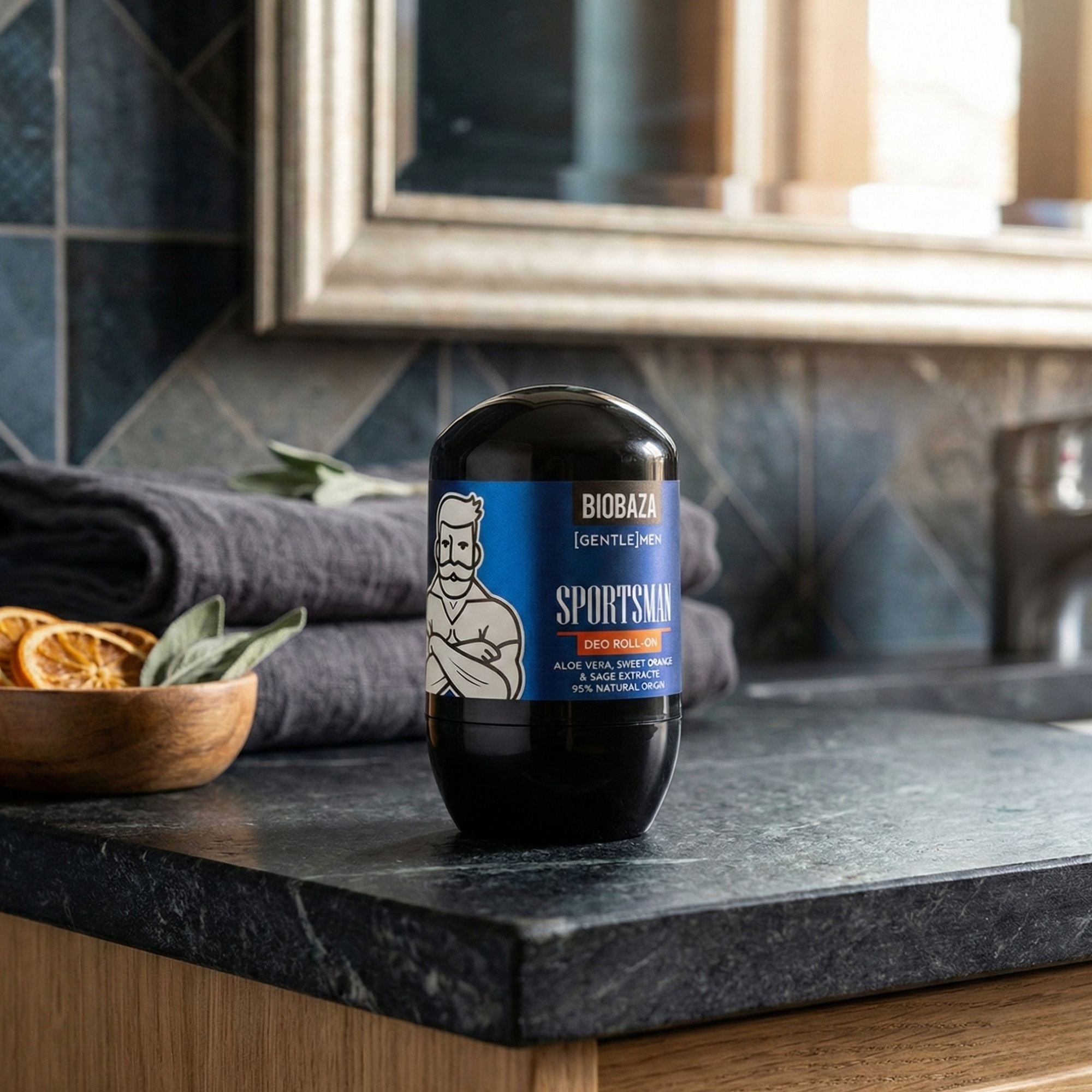 BIOBAZA Men Deo Roll-On Sportsmen – Natürlicher 24h Schutz für aktive Männer