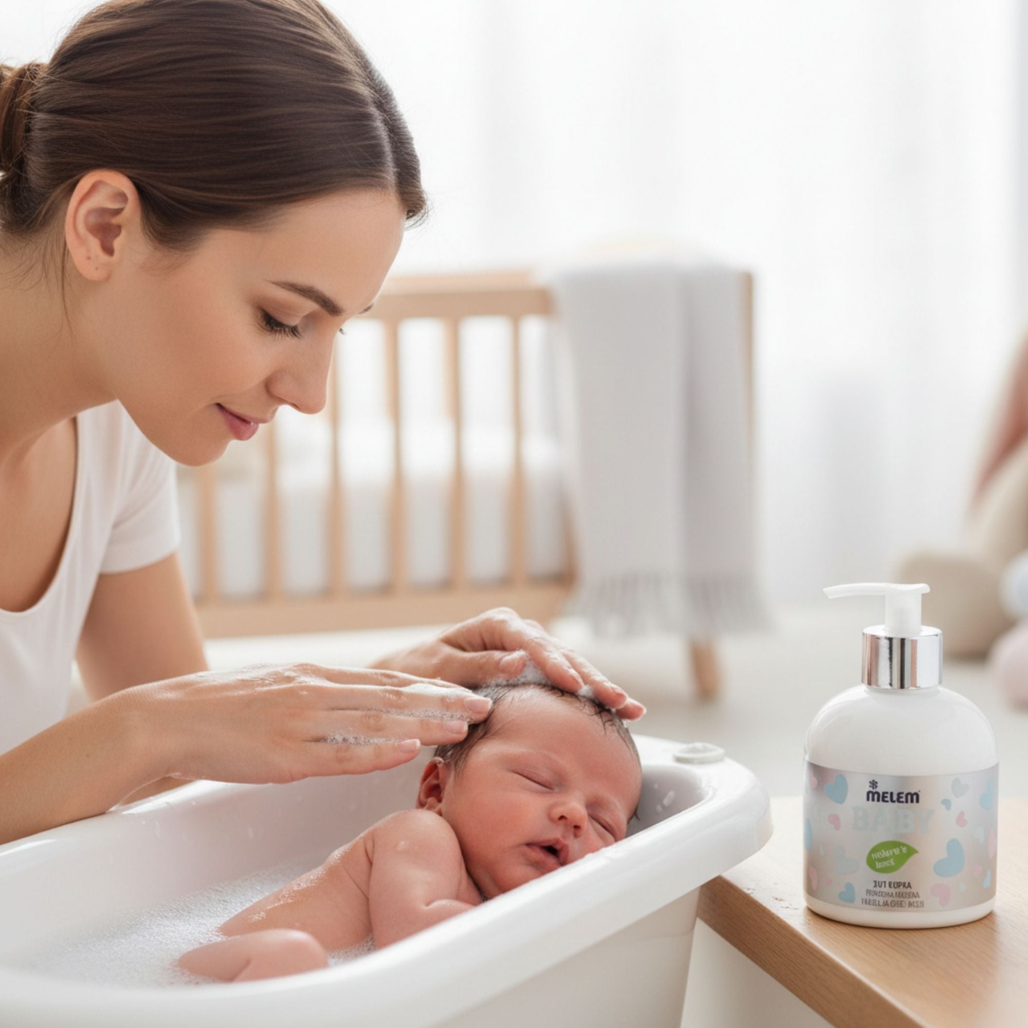 Melem Baby Bath 3-in-1 – Sanftes Babybad für Körper, Haare & Gesicht
