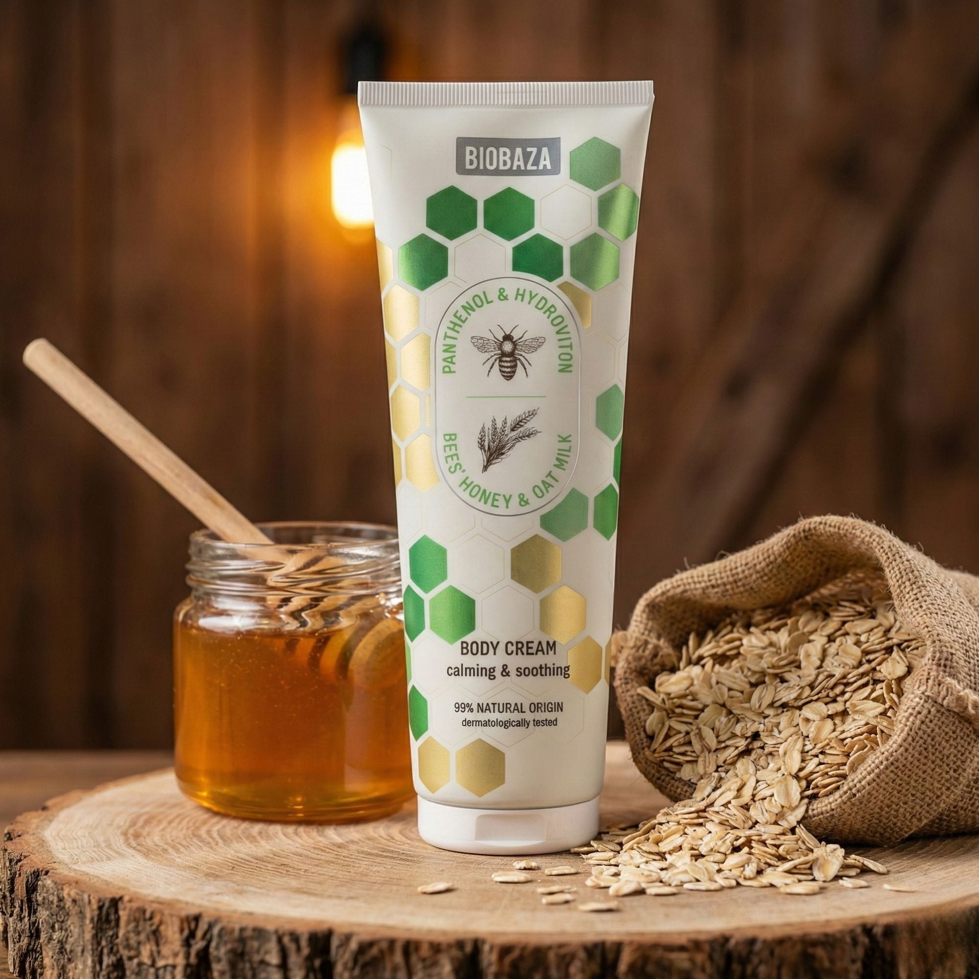 Biobaza Body Cream Bees & Oats – Natürliche Körpercreme mit Honig & Hafer