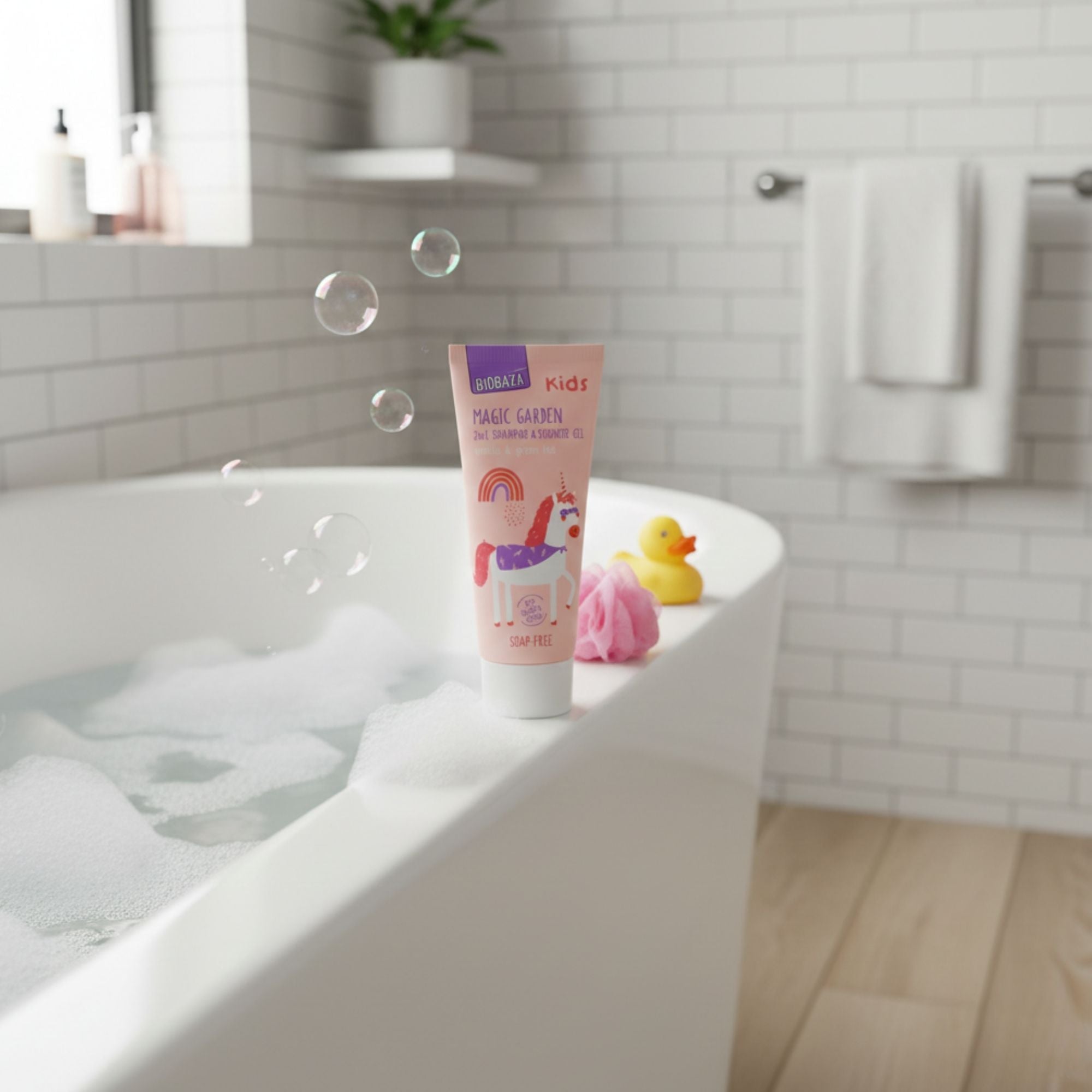 Biobaza Magic Garden 2in1 Body & Hair – Mildes Duschgel & Shampoo für Kinder