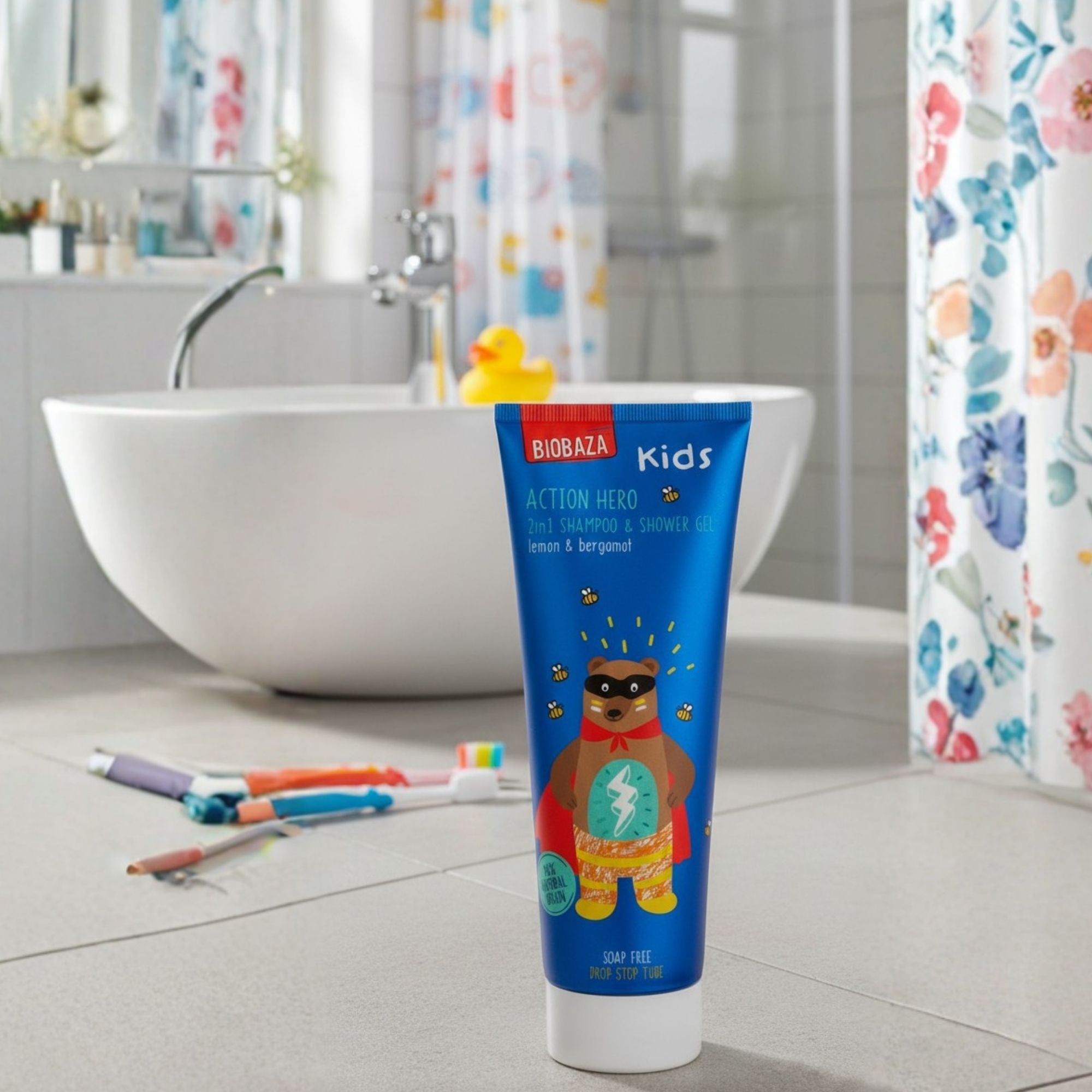 Biobaza Kids 2-in-1 Body & Hair Action Hero – Mildes Duschgel & Shampoo für Kinder