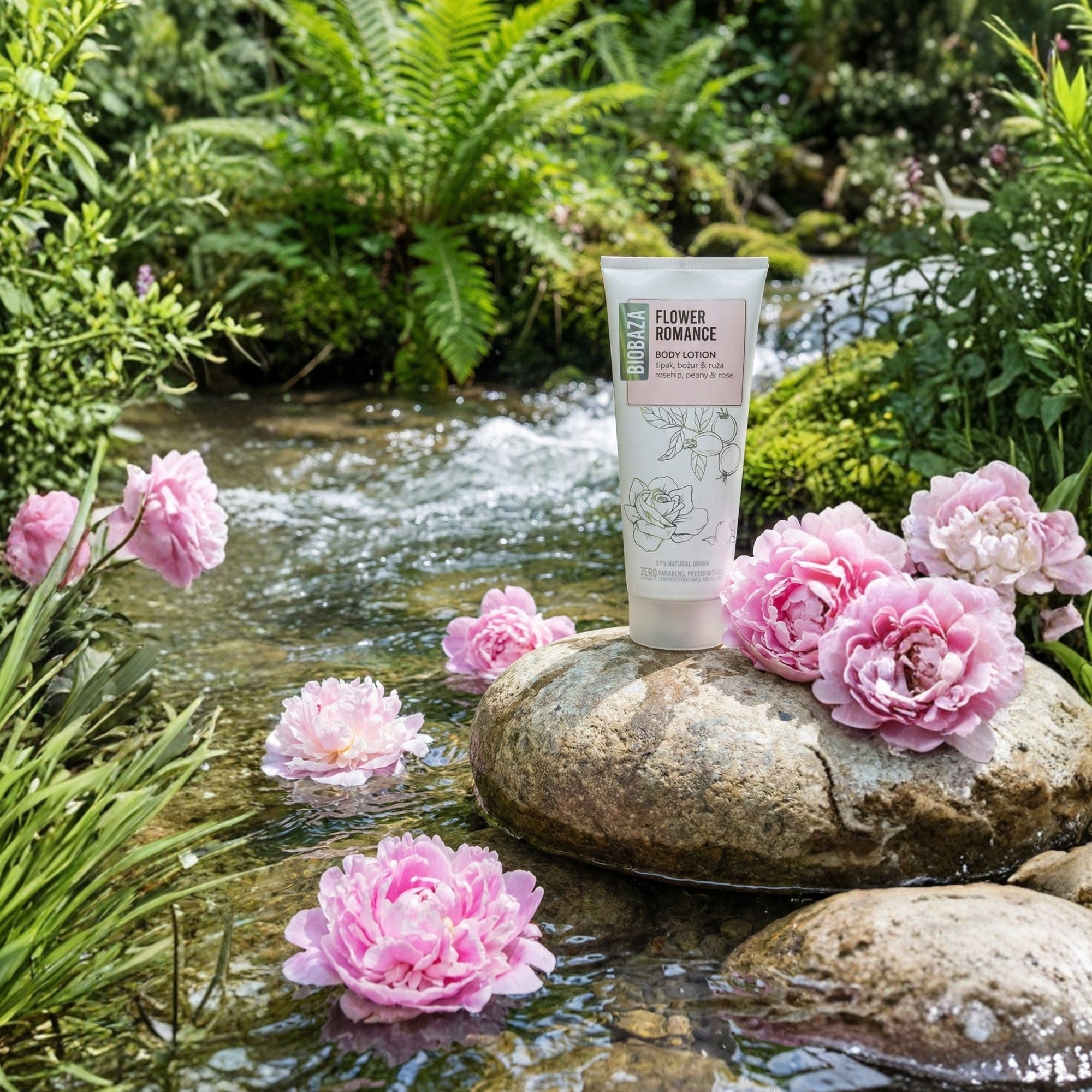 Biobaza Körperlotion Flower Romance – Feuchtigkeitsspendende Body Lotion mit floralem Duft