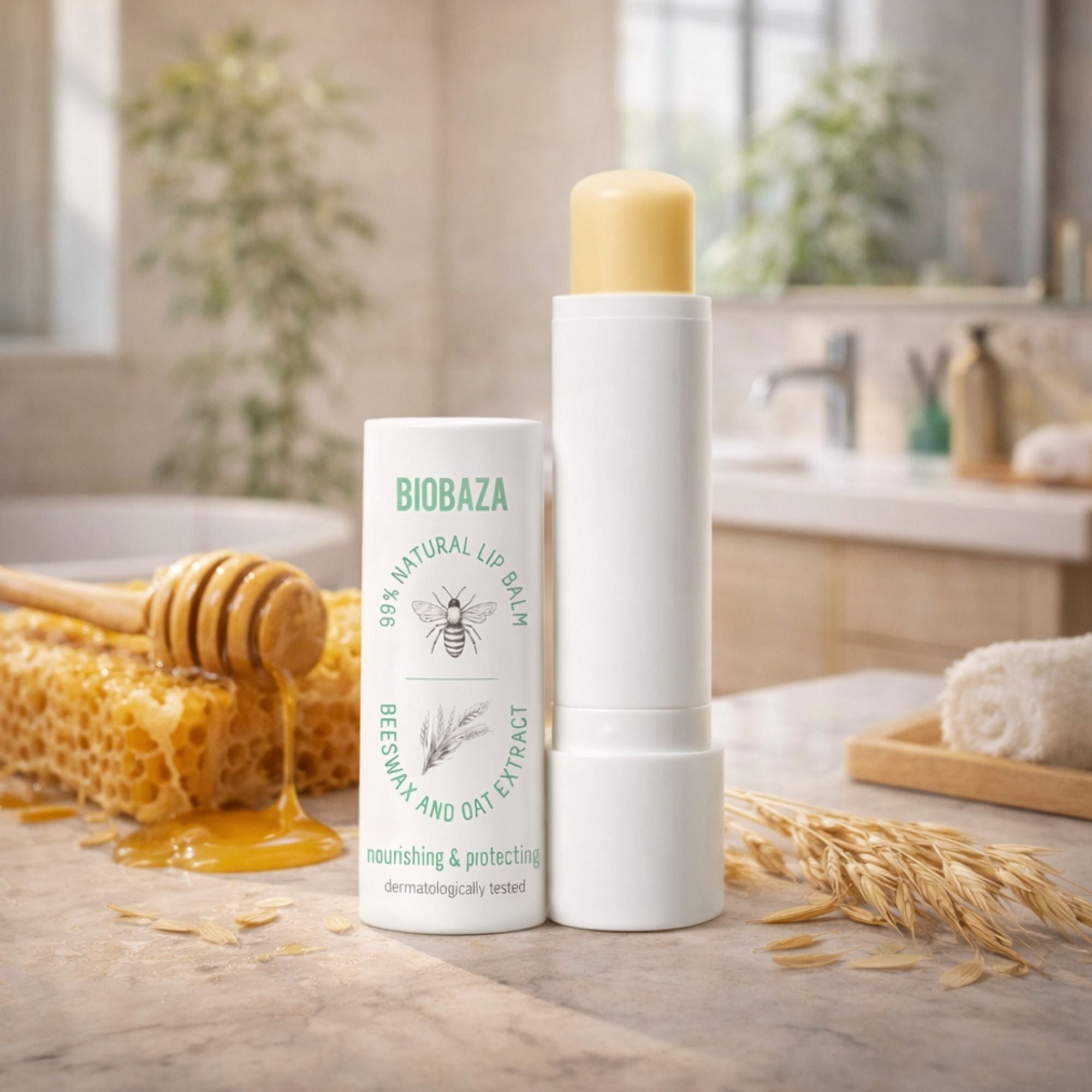 Bees & Oats Lippenbalsam – Pflegender Honig-Lippenbalsam für trockene Lippen