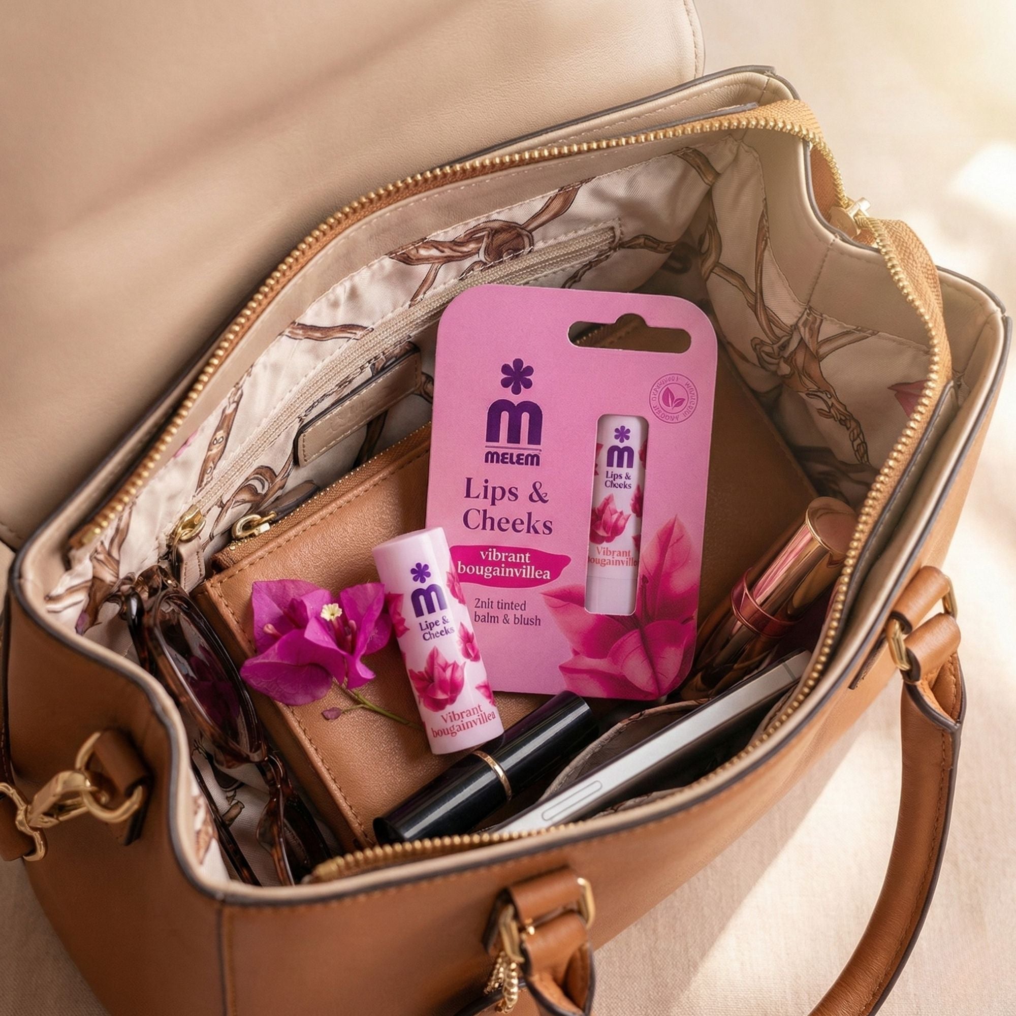 Melem Lip Balm Lips & Cheeks Bougainvillea – Getönter Lippen- & Wangenbalsam mit frischem Glow