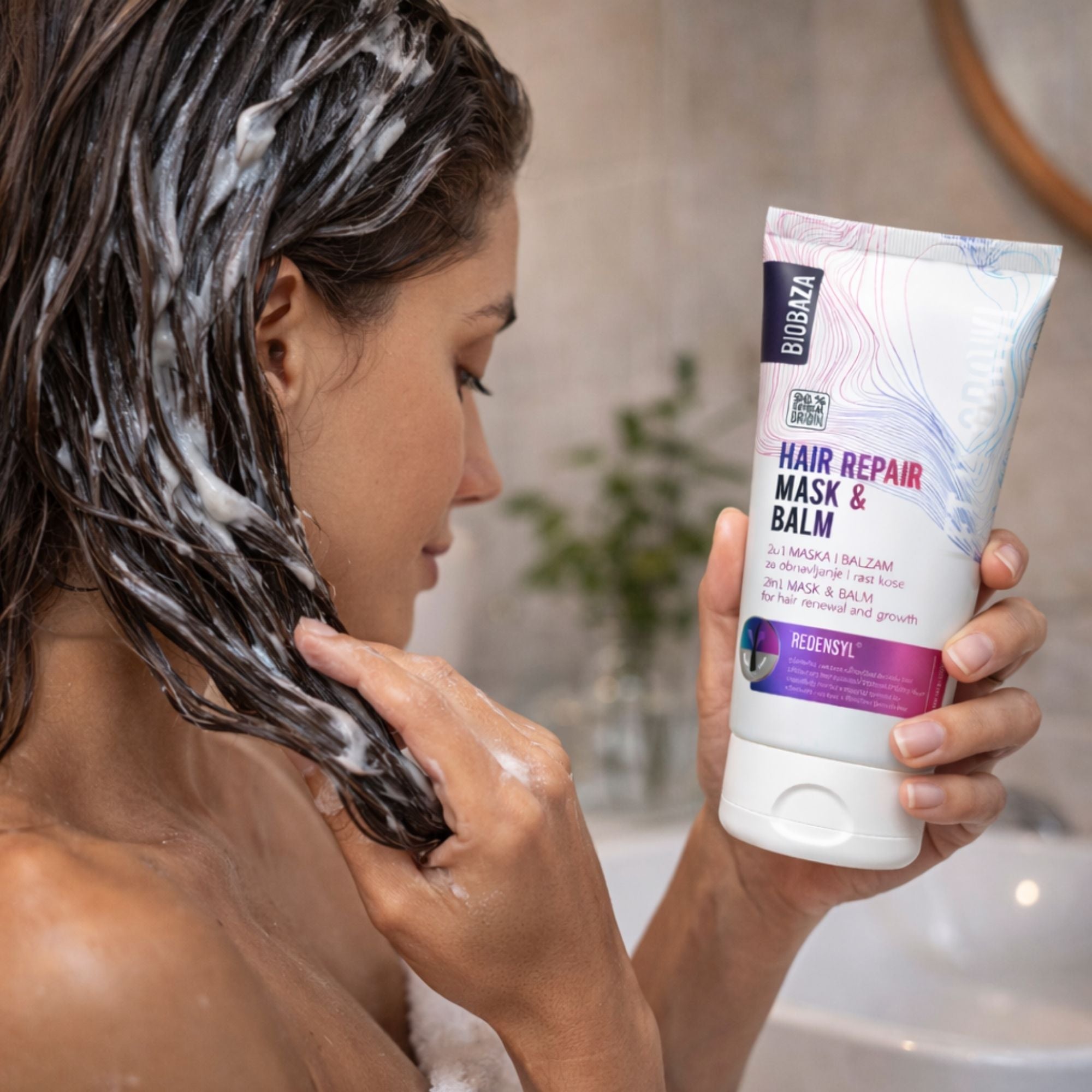 BIOBAZA Hair Repair 2in1 Maske & Conditioner – Für Haarwachstum, Regeneration & mehr Glanz