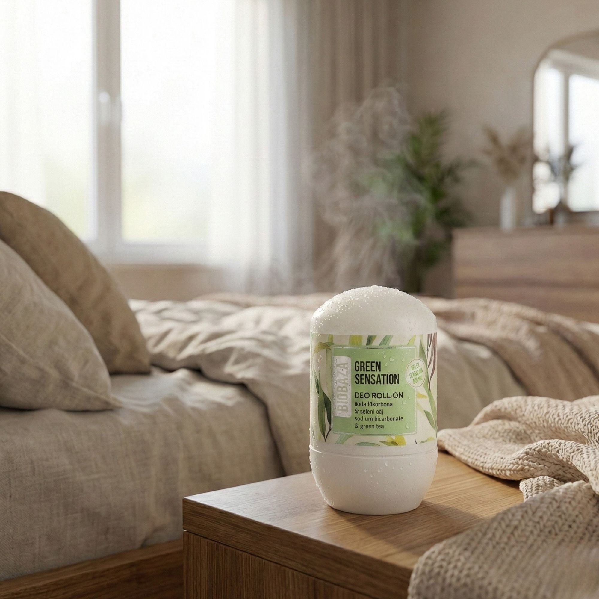 Biobaza Green Sensation Natürlicher Deo Roll-On – Aluminiumfreier Deo-Schutz mit Grüntee-Extrakten
