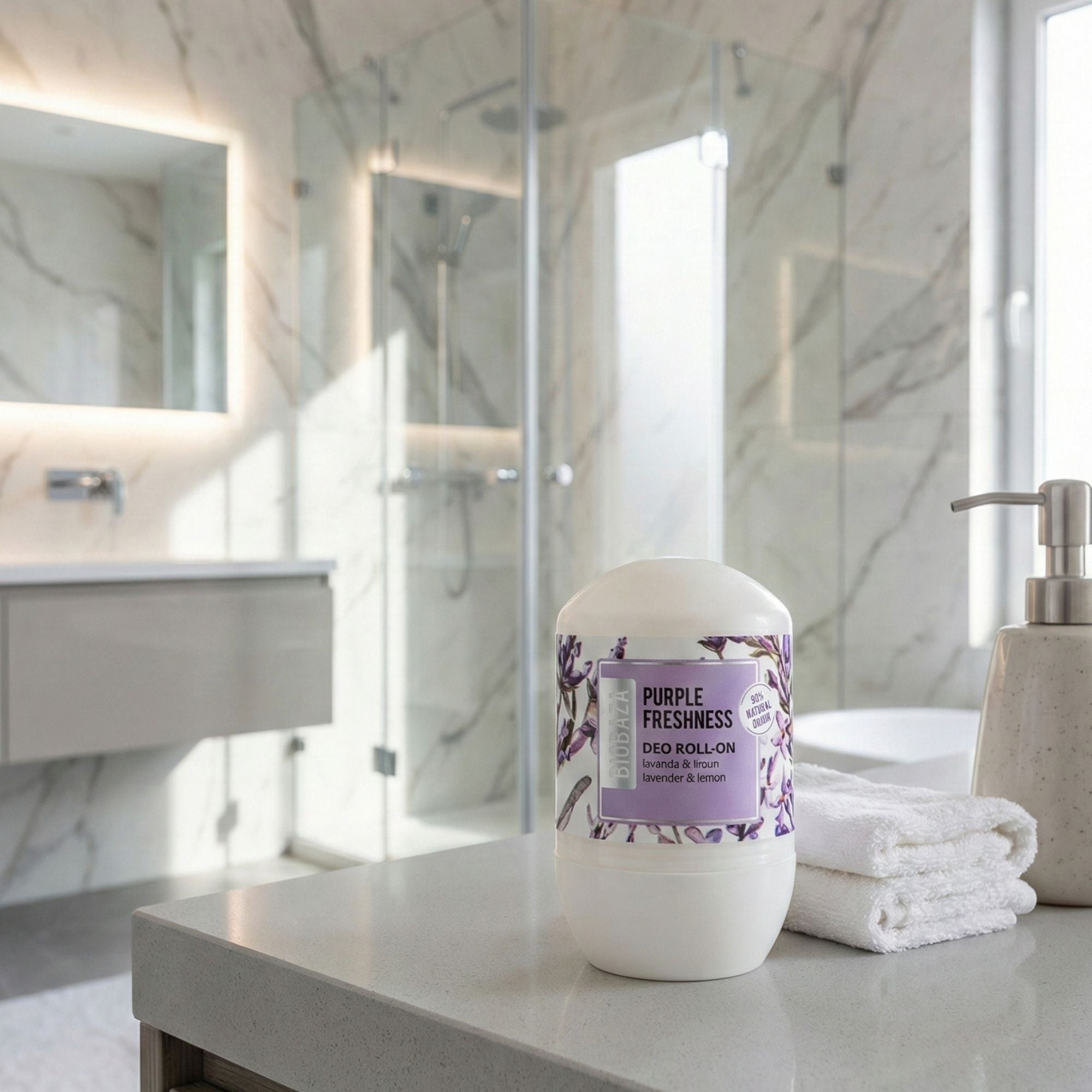 Biobaza Purple Freshness Natural Deo Roll-On – Natürliches Deo mit Lavendel & Bergamotte