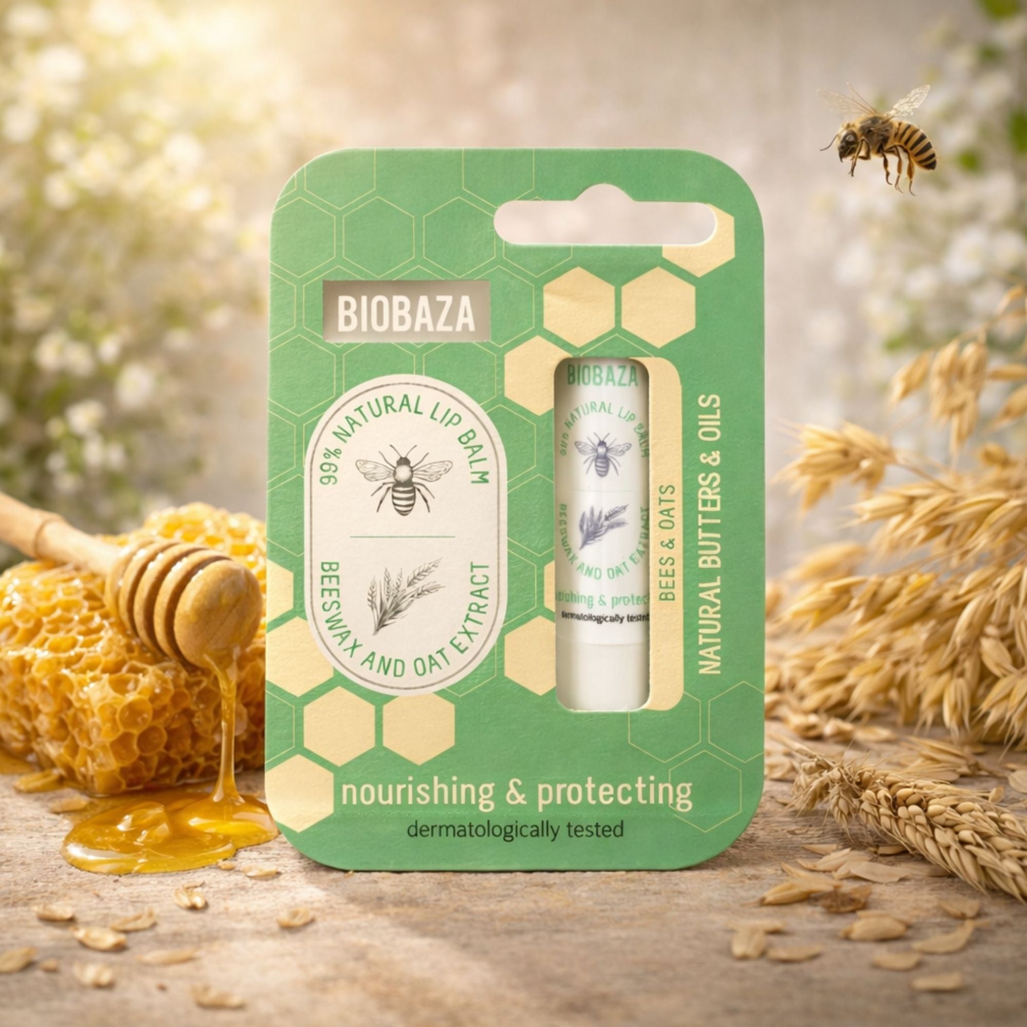Bees & Oats Lippenbalsam – Pflegender Honig-Lippenbalsam für trockene Lippen