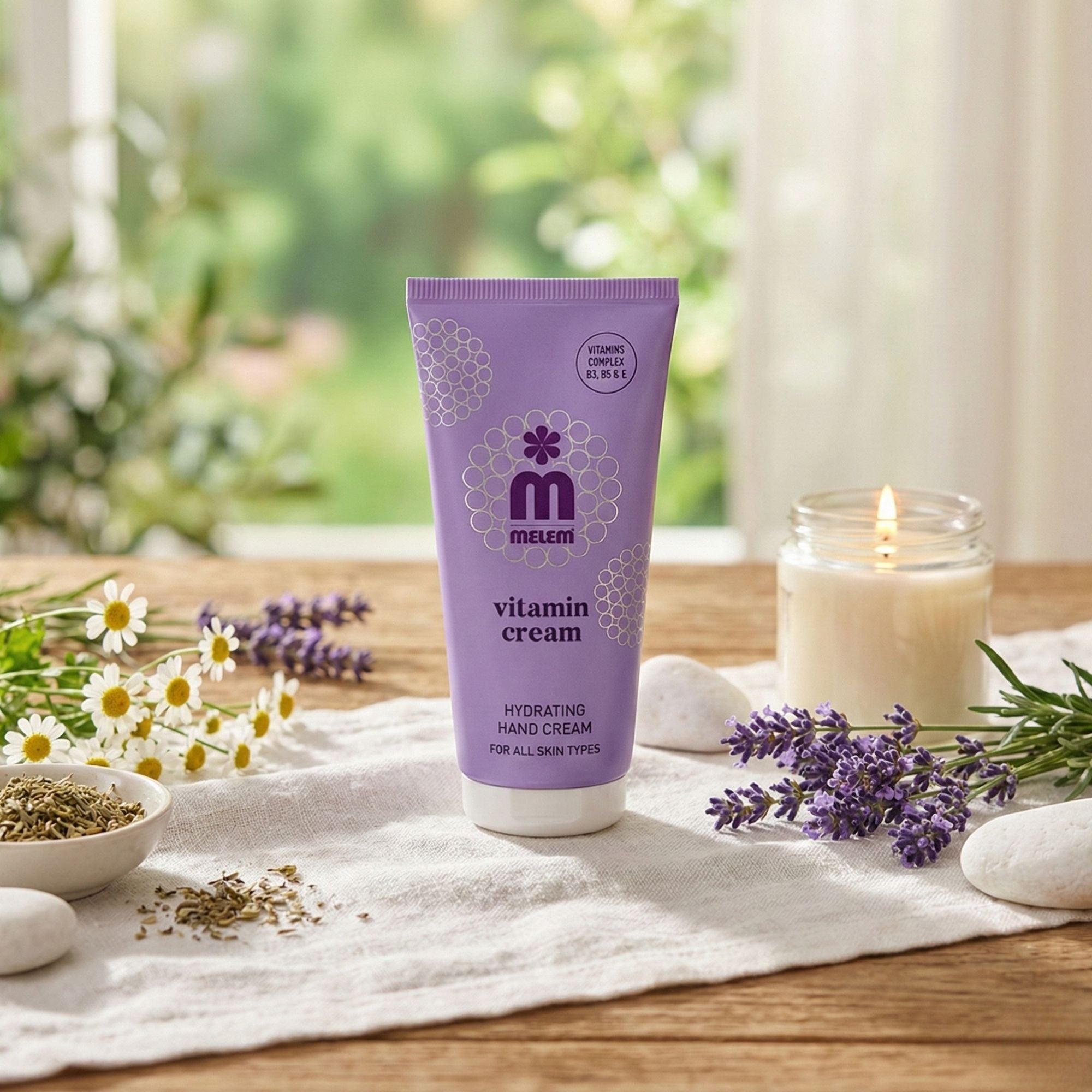 Melem Vitalisierende Handcreme – Feuchtigkeitspflege mit Vitamin B3, B5 & E