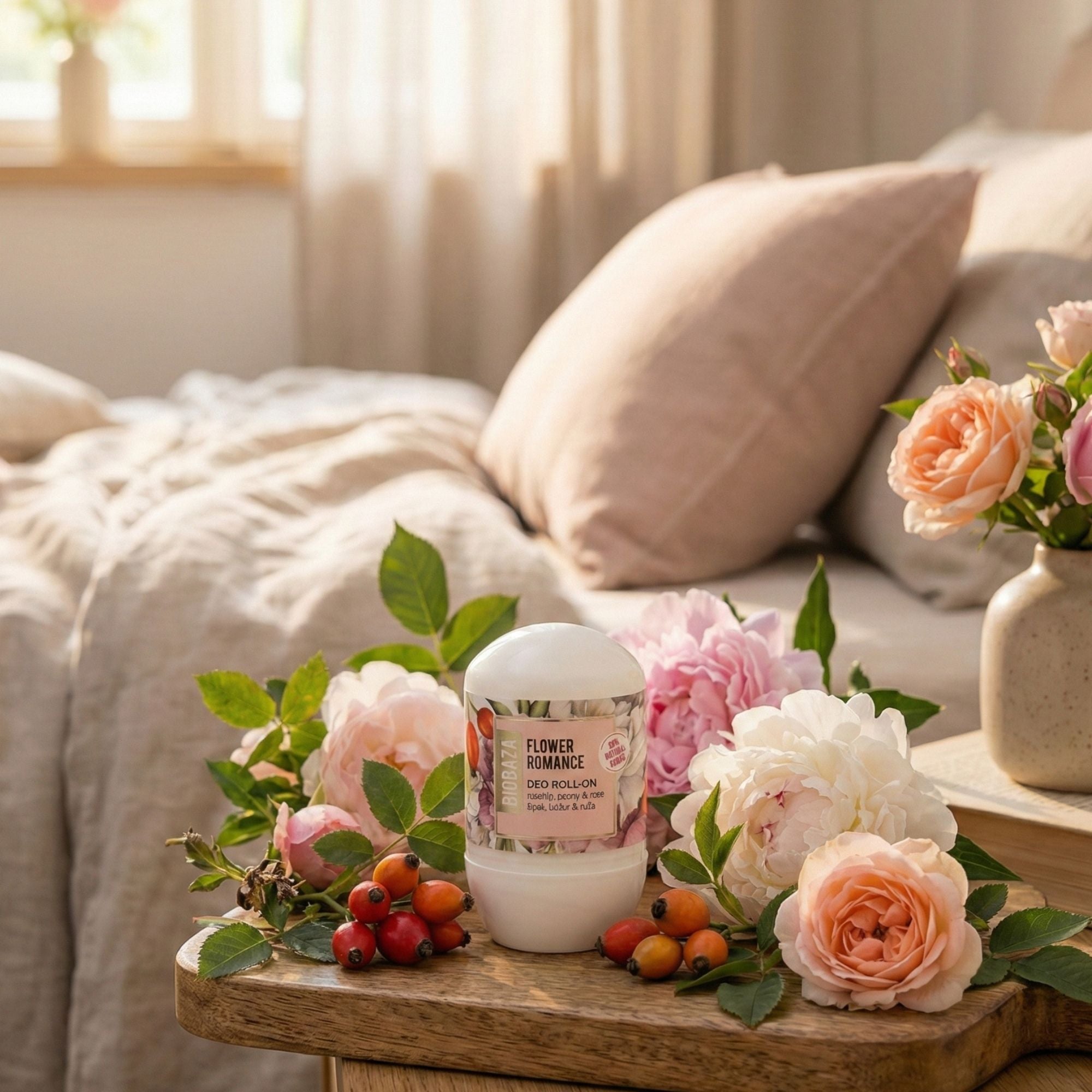 Biobaza Flower Romance Natural Deo Roll-On – Natürlicher Deo-Schutz mit floralem Duft