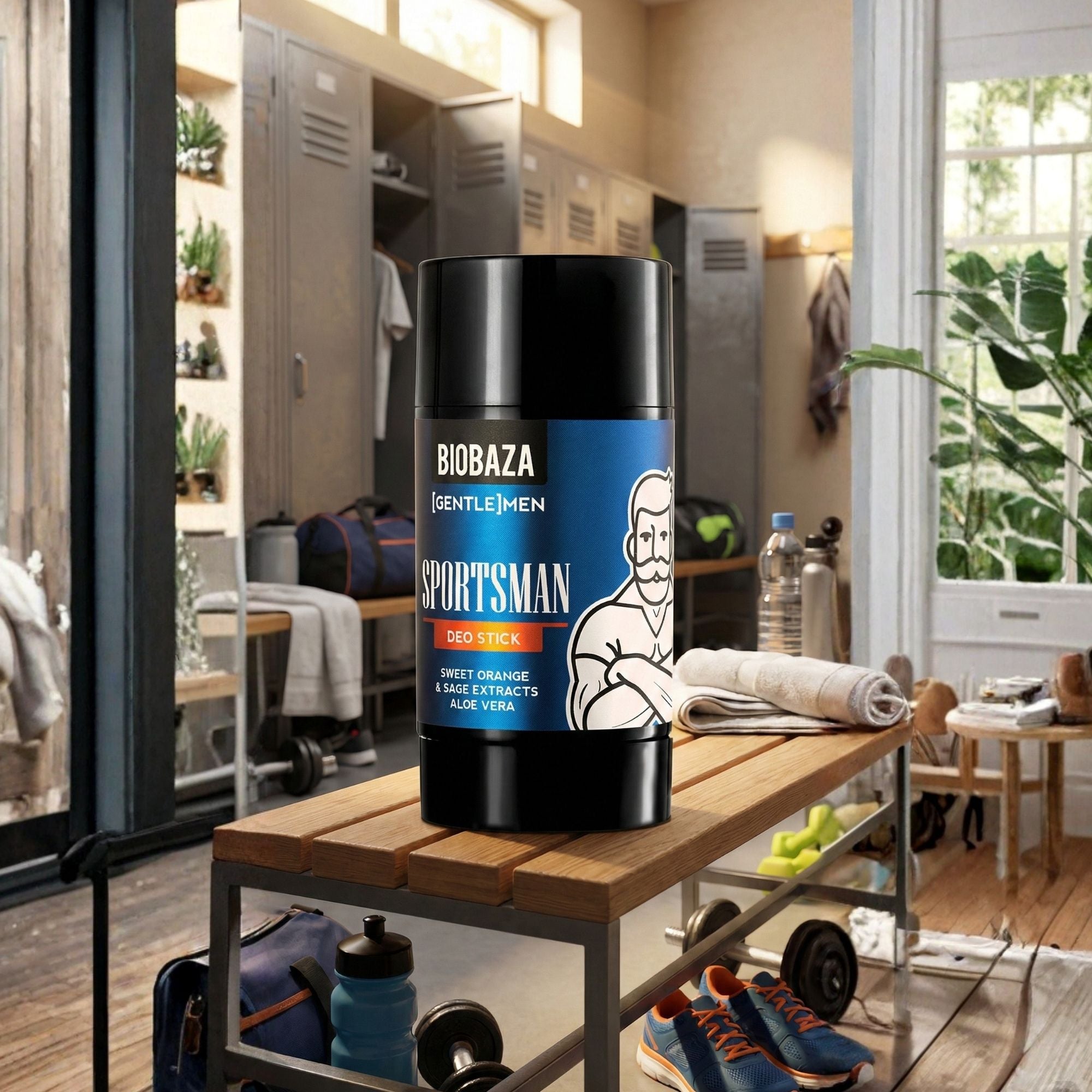 Biobaza Men Deo-Stick Sportsmen – Aluminiumfreier Deo-Schutz für aktive Männer