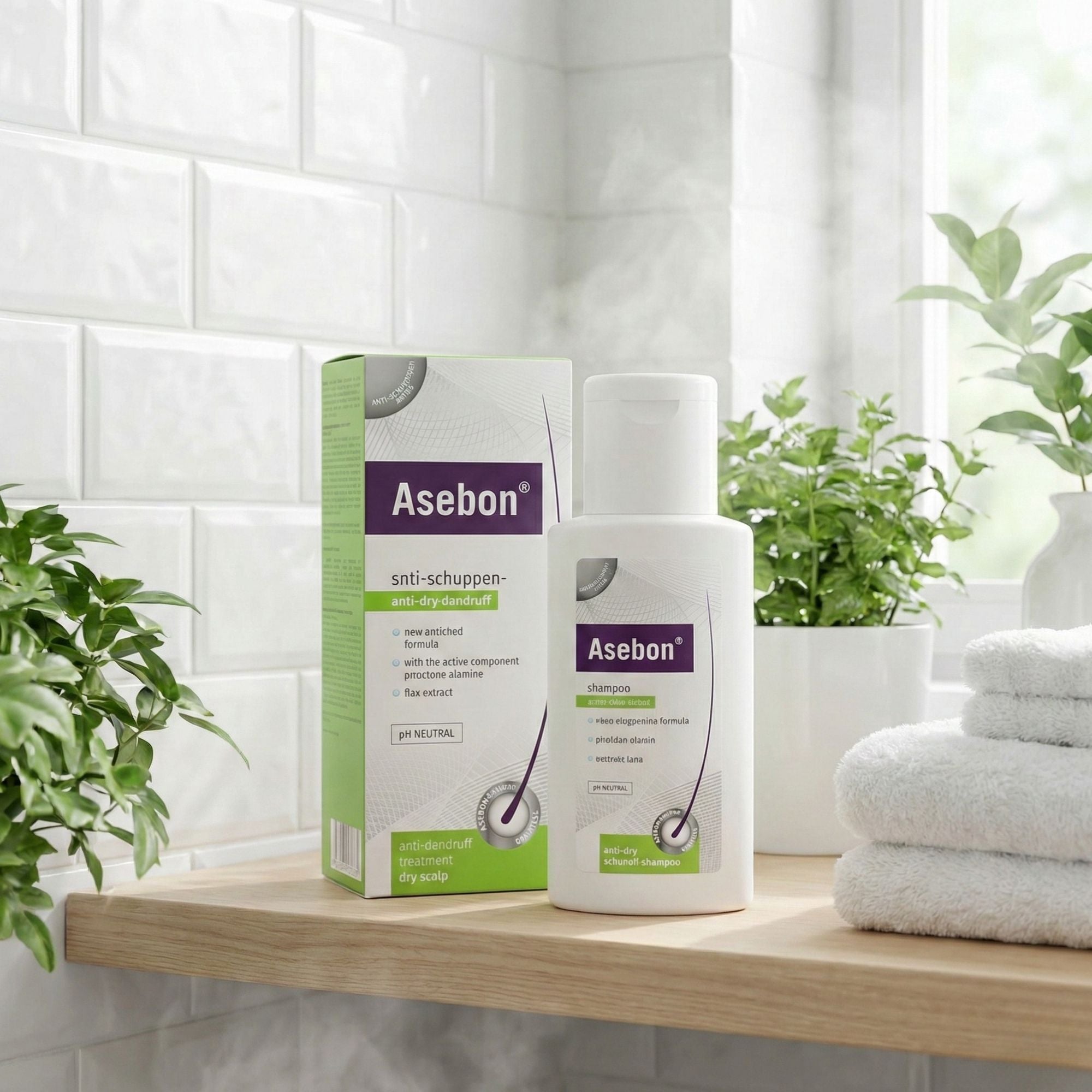 ASEBON Anti-Schuppen-Shampoo für trockene Kopfhaut – Gegen trockene Schuppen & Kopfhautreizungen