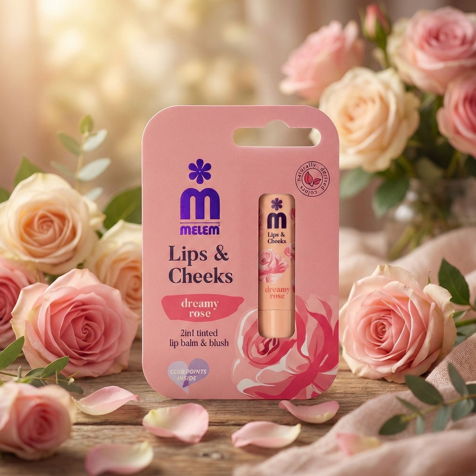 Melem Dreamy Rose Lippen- & Wangenbalsam – 2-in-1 Balm für natürliche Frische & Rosé-Glow