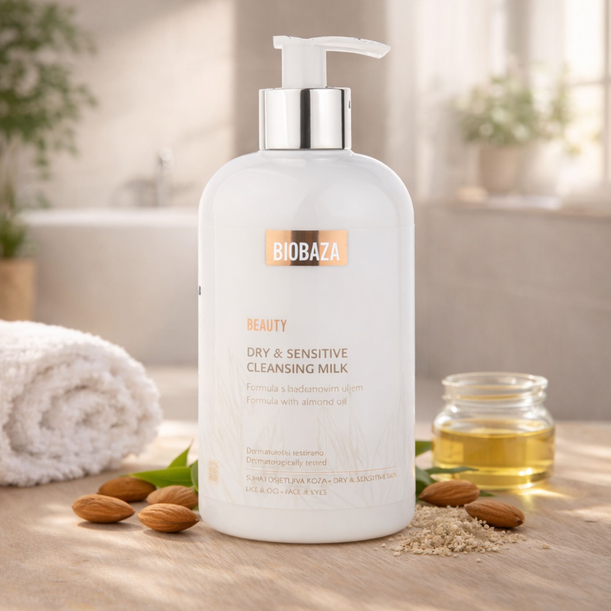 BIOBAZA Beauty Reinigungsmilch – Sanfte Reinigung für trockene & empfindliche Haut
