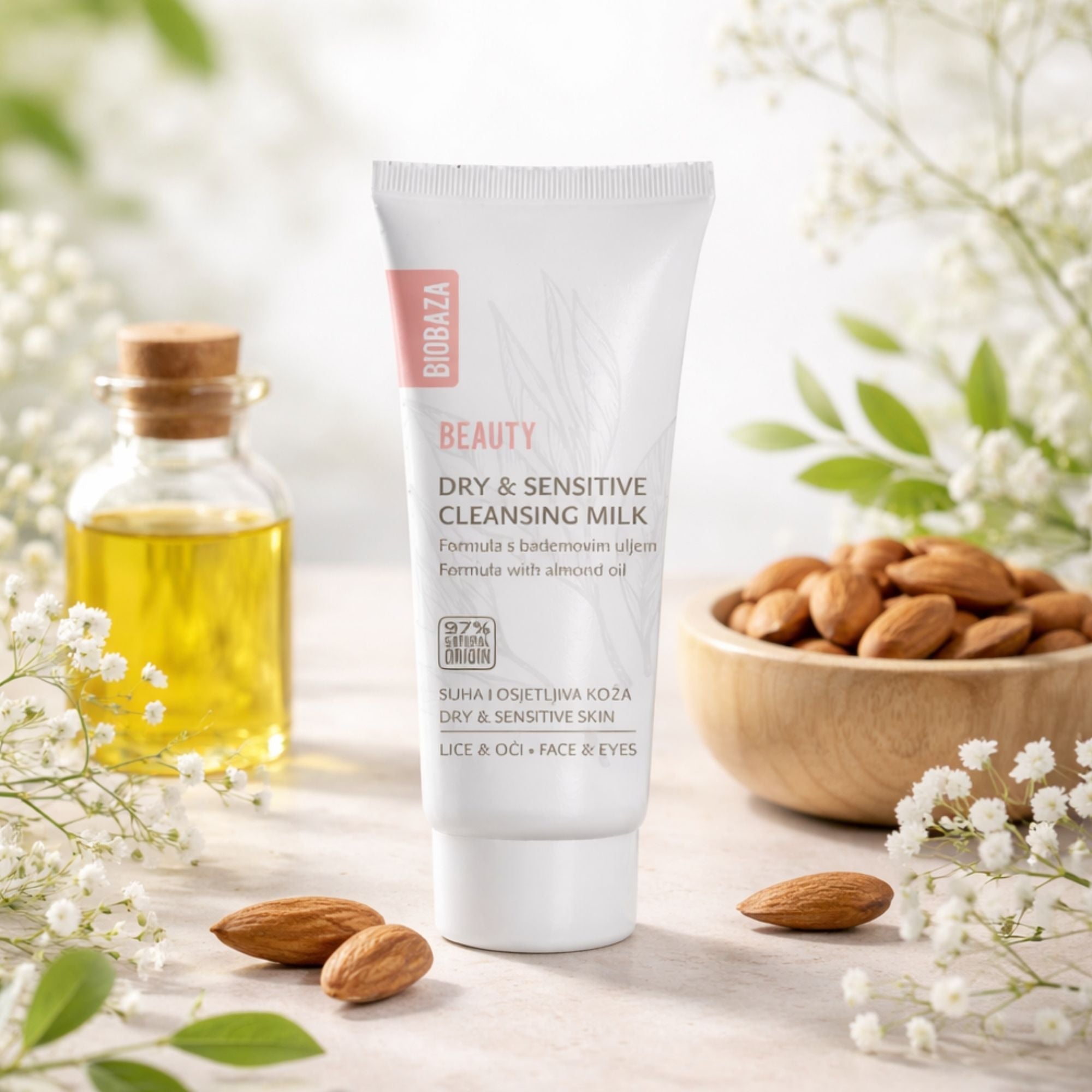 BIOBAZA Beauty Reinigungsmilch – Sanfte Reinigung für trockene & empfindliche Haut