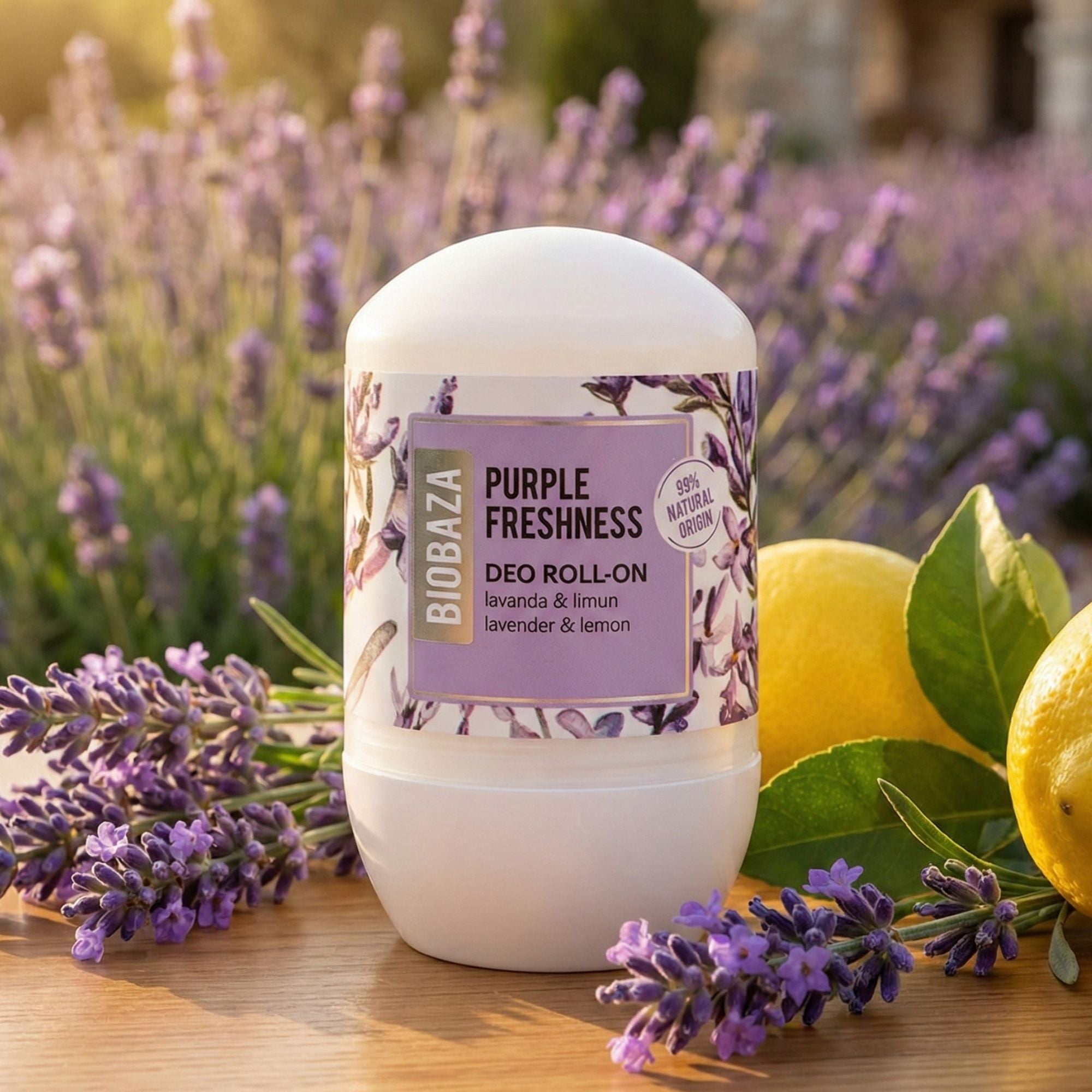 Biobaza Purple Freshness Natural Deo Roll-On – Natürliches Deo mit Lavendel & Bergamotte