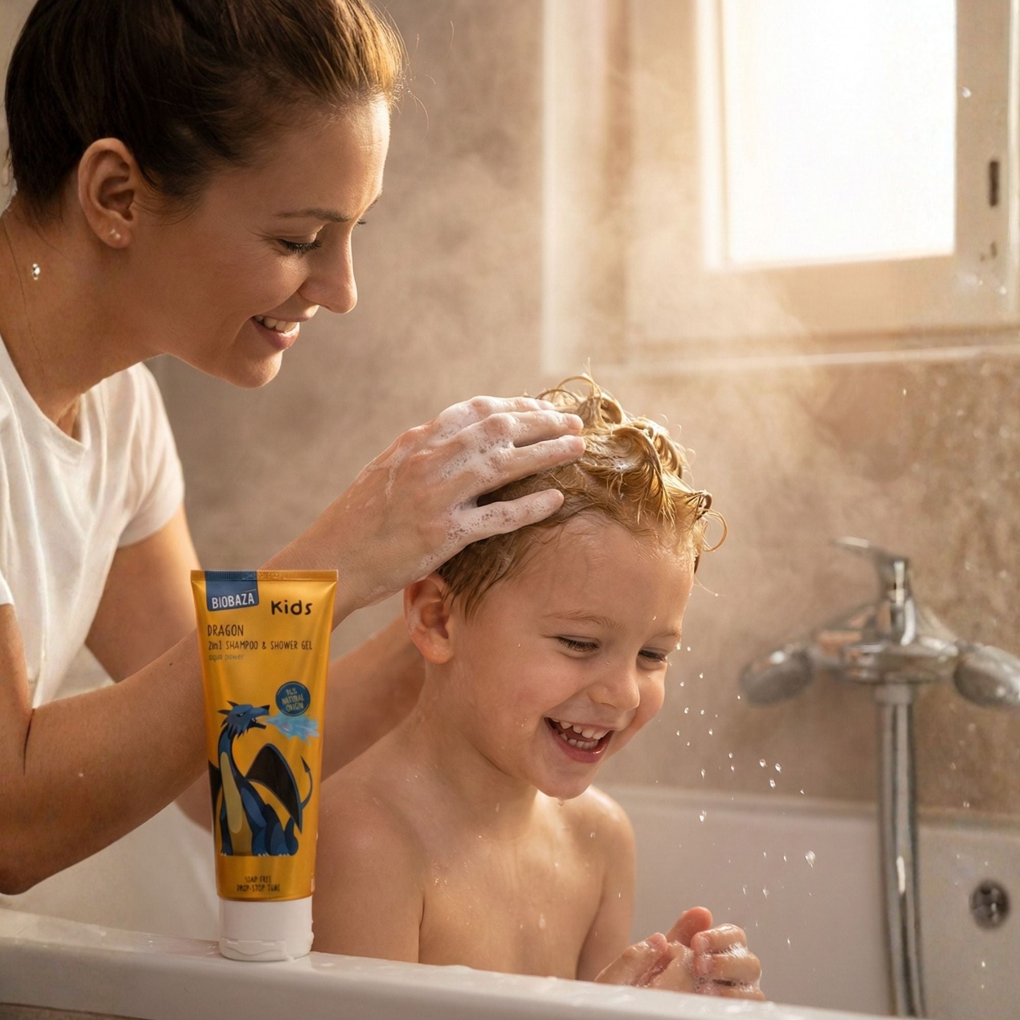 Biobaza Kids 2-in-1 Body & Hair Dragon – Mildes Shampoo & Duschgel für Kinder
