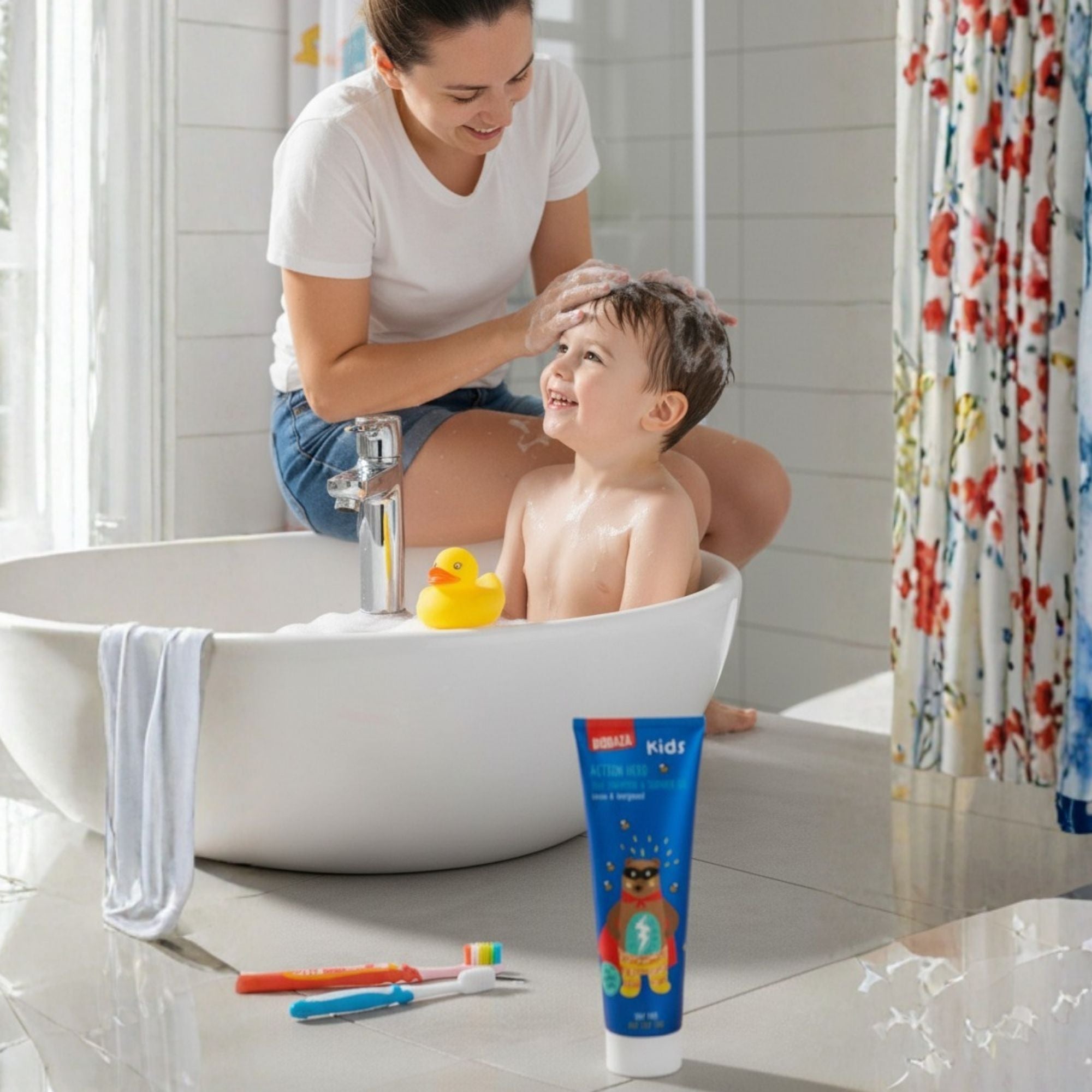 Biobaza Kids 2-in-1 Body & Hair Action Hero – Mildes Duschgel & Shampoo für Kinder