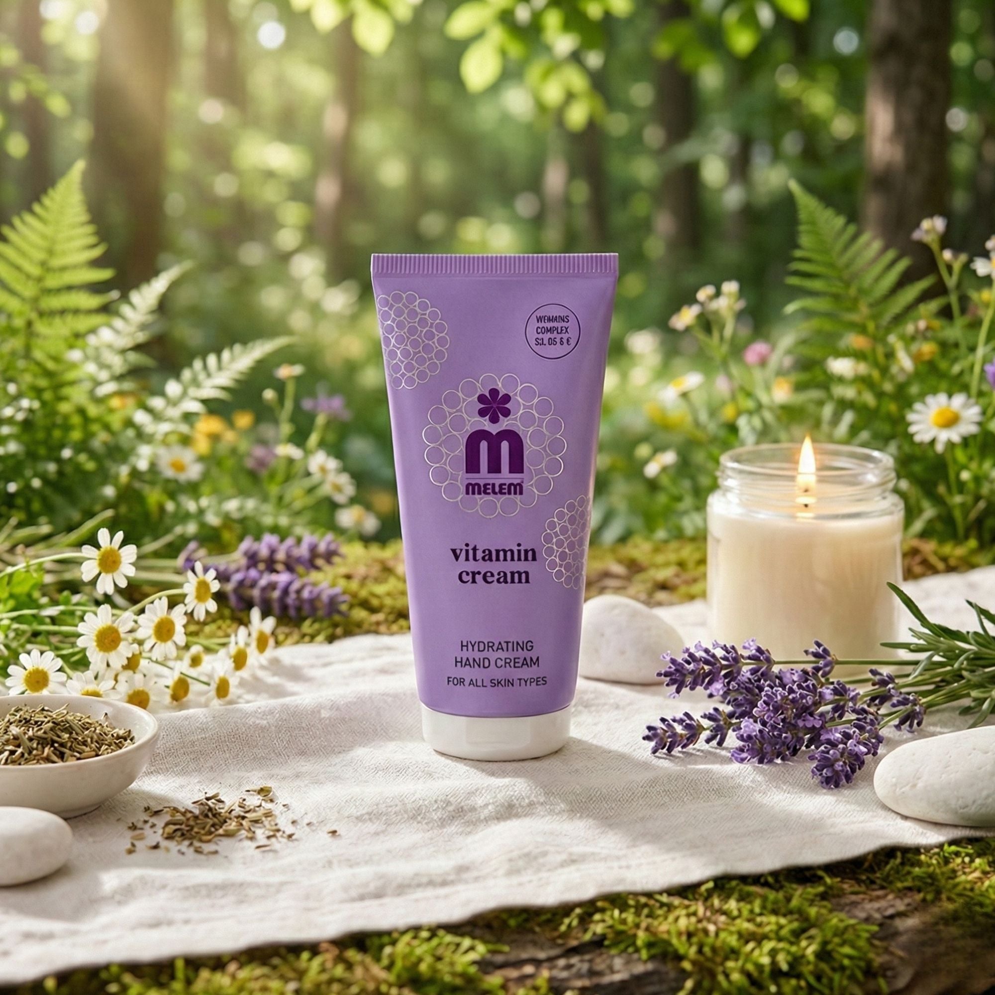 Melem Vitalisierende Handcreme – Feuchtigkeitspflege mit Vitamin B3, B5 & E