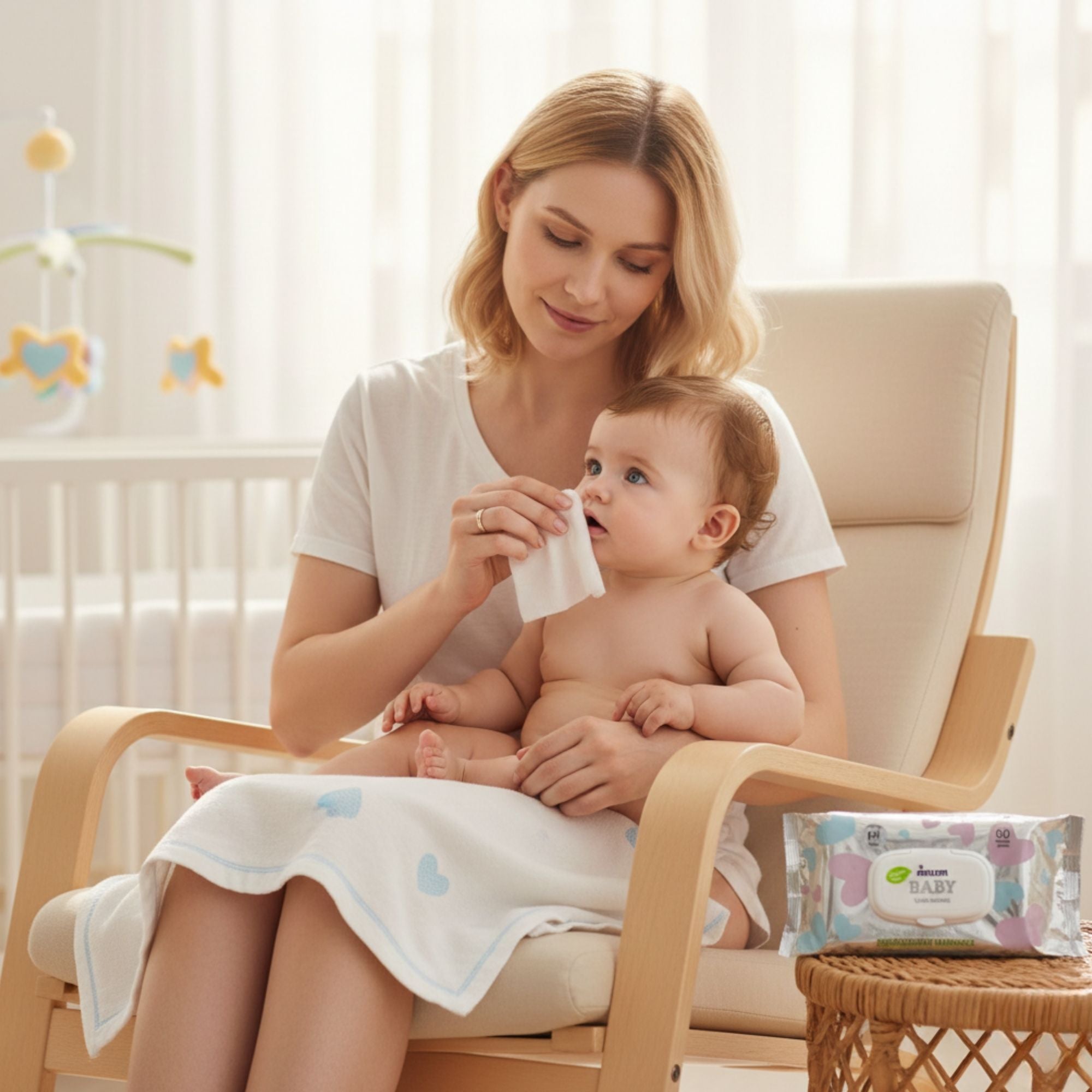 Melem Baby Feuchttücher – 100 % biologisch abbaubare Reinigungstücher für empfindliche Babyhaut