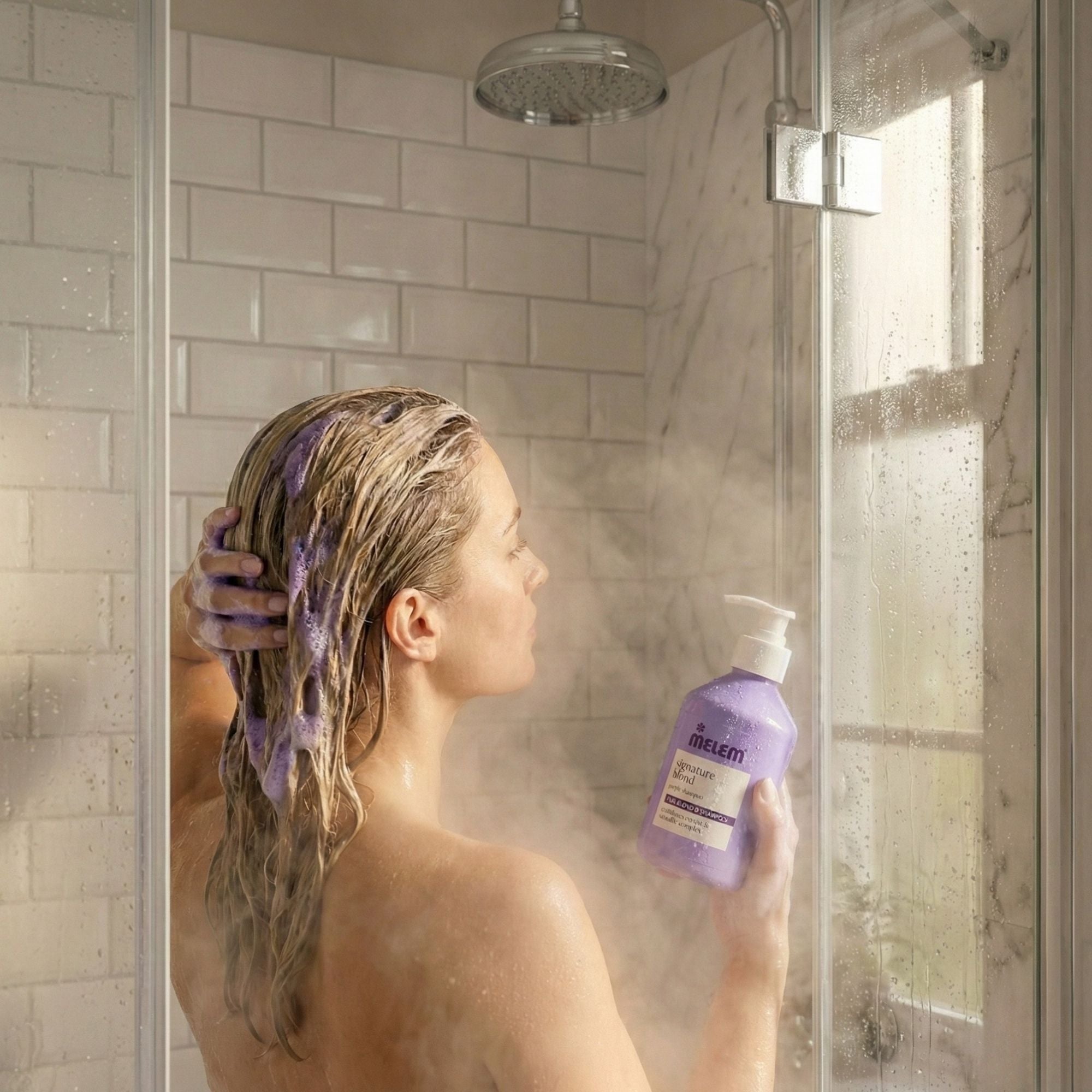Melem Hair Signature Blond Shampoo – Pflegeshampoo für blondes & aufgehelltes Haar mit Farbschutz
