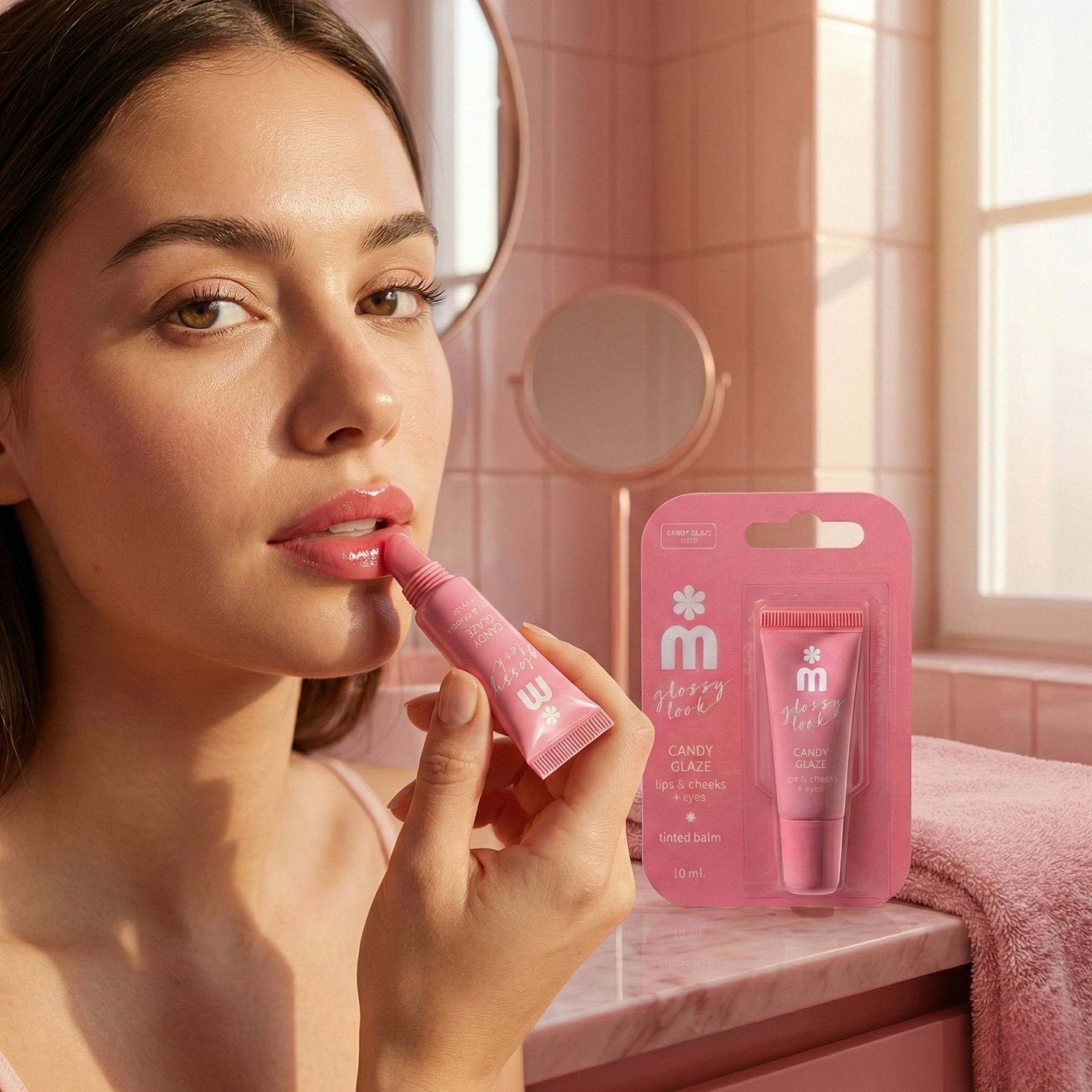 Melem Glossy-Look-Balsam für Lippen, Wangen & Augenlider – Getönter 3-in-1 Beauty Balm mit natürlichem Glow