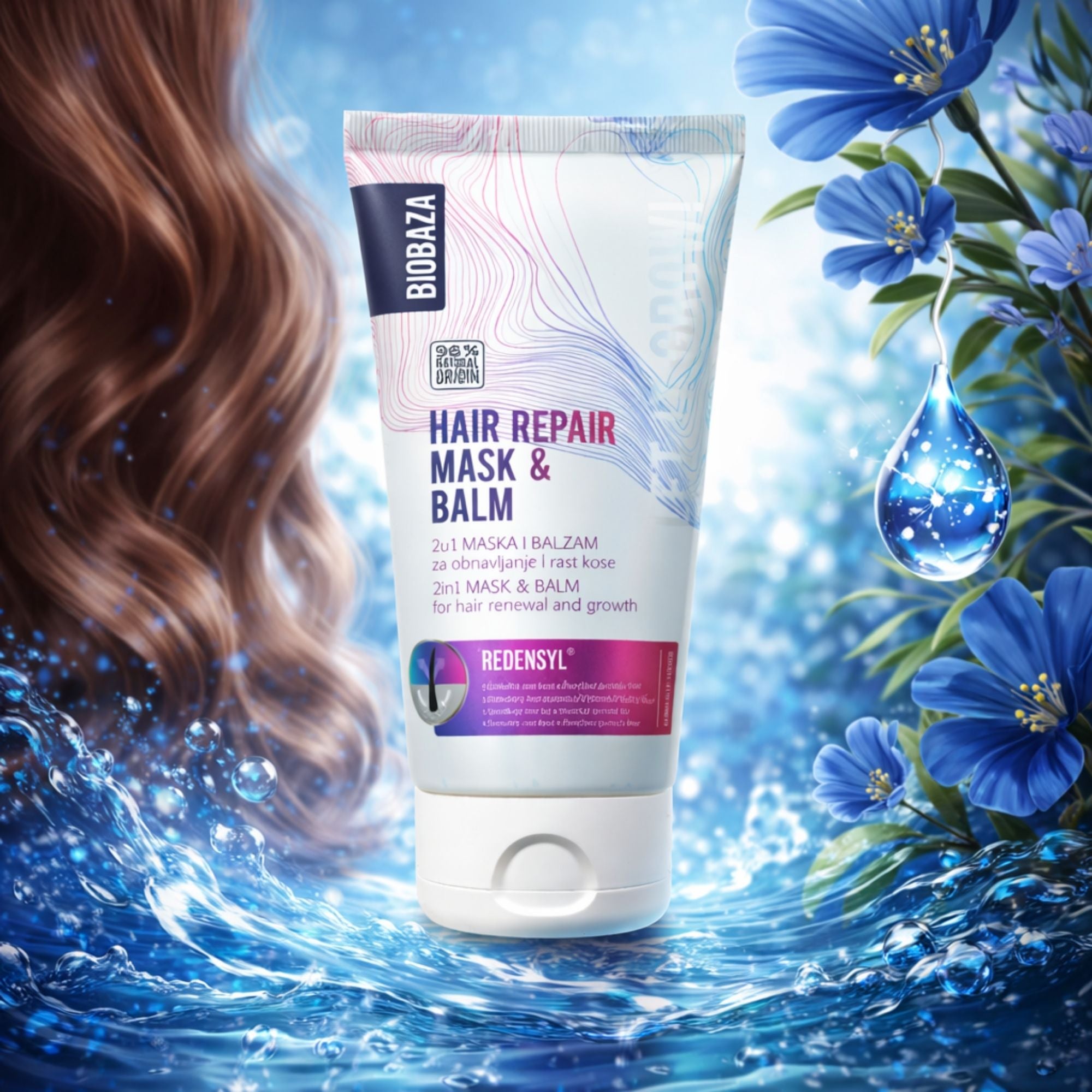 BIOBAZA Hair Repair 2in1 Maske & Conditioner – Für Haarwachstum, Regeneration & mehr Glanz