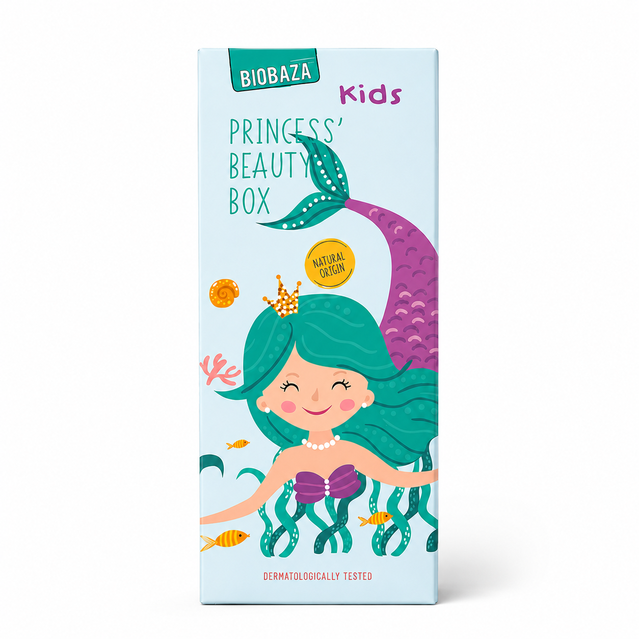 BIOBAZA Kids Princess’ Beauty Box – Kinder-Pflegeset mit 2-in-1 Duschgel, Deo Roll-On & Lippenbalsam